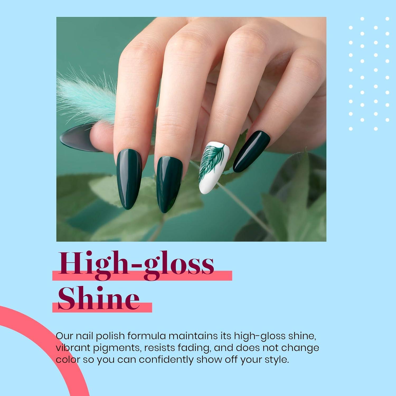 imageBeetles Halloween Gel Nail Polish  Luminous Orange Glow in the Dark Gel Polish Soak Off Uv LED Nail Lamp Halloween Nail Art Manicure Salon DIY Home 05Oz001Forest Green