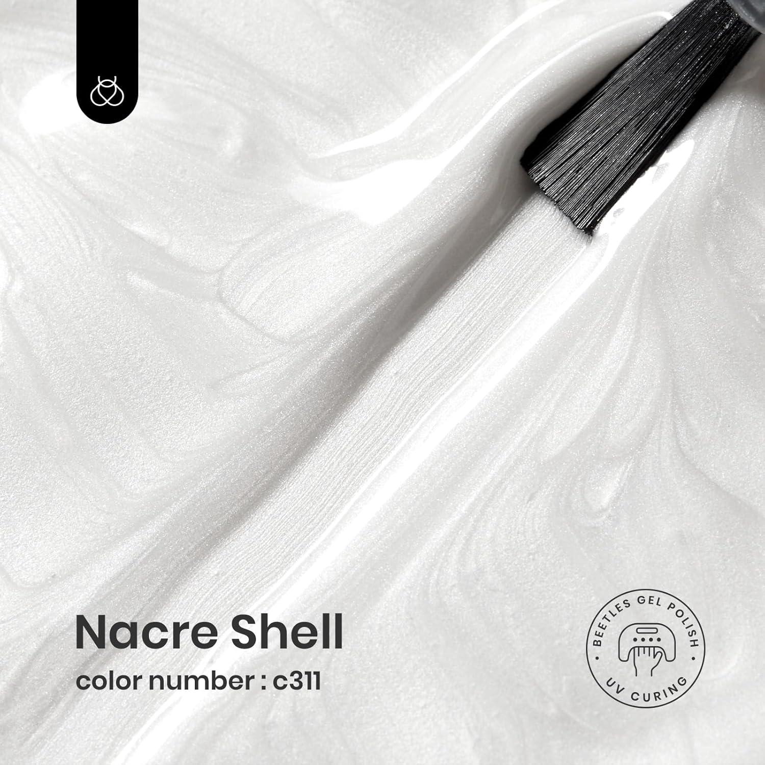 imageBeetles Halloween Gel Nail Polish  Luminous Orange Glow in the Dark Gel Polish Soak Off Uv LED Nail Lamp Halloween Nail Art Manicure Salon DIY Home 05OzSNacre Shell