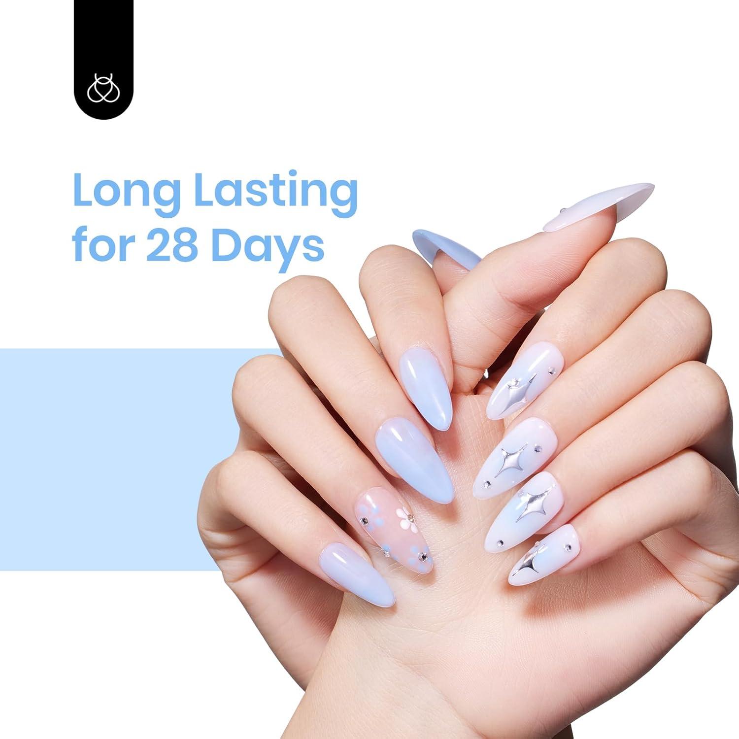 imageBeetles Halloween Gel Nail Polish  Luminous Orange Glow in the Dark Gel Polish Soak Off Uv LED Nail Lamp Halloween Nail Art Manicure Salon DIY Home 05OzBlueberry Milke373