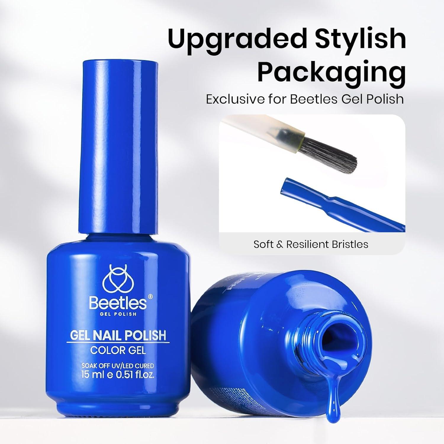 imageBeetles Halloween Gel Nail Polish  Luminous Orange Glow in the Dark Gel Polish Soak Off Uv LED Nail Lamp Halloween Nail Art Manicure Salon DIY Home 05OzBlue