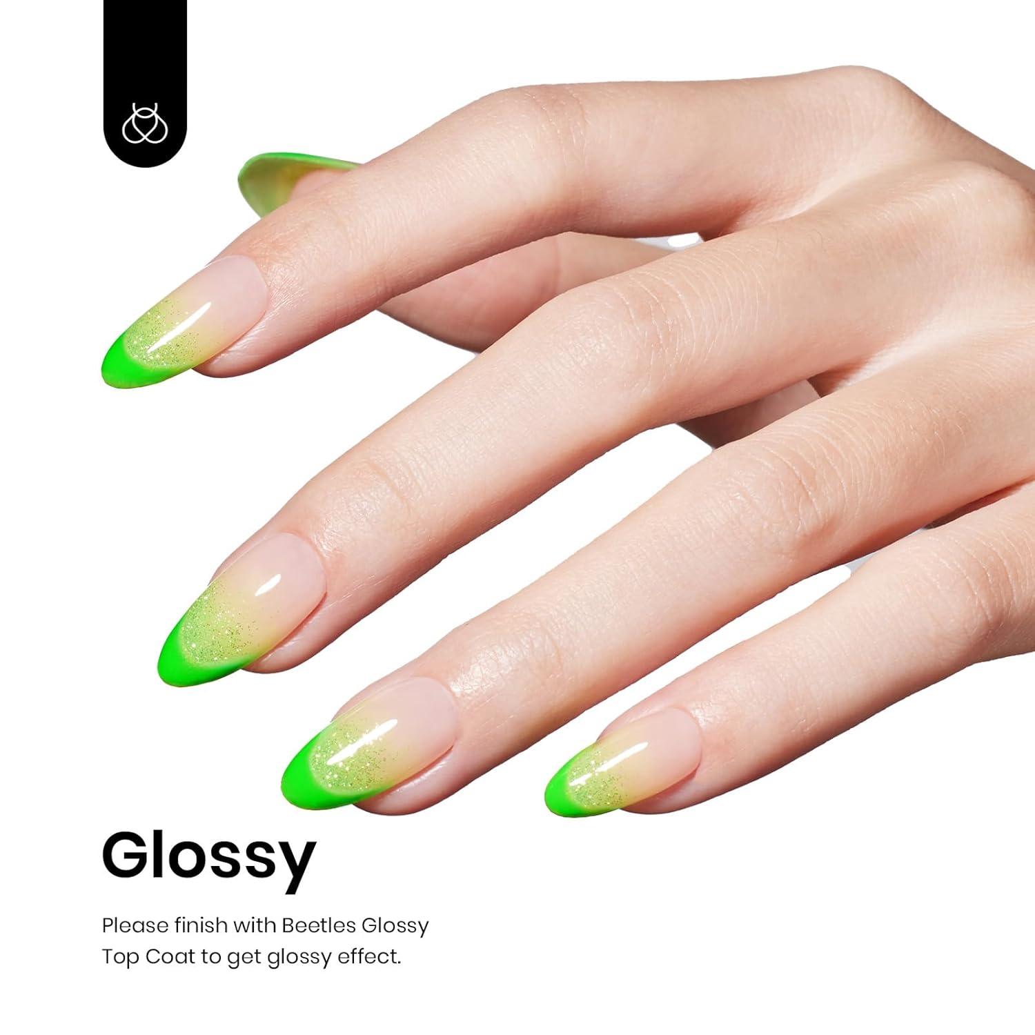 imageBeetles Halloween Gel Nail Polish  Luminous Orange Glow in the Dark Gel Polish Soak Off Uv LED Nail Lamp Halloween Nail Art Manicure Salon DIY Home 05Oz1Ghost Phantom