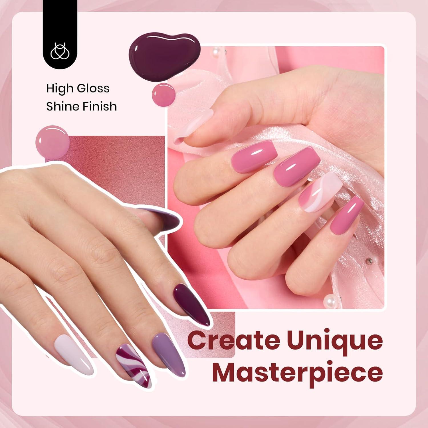 imageBeetles Jelly Gel Nail Polish Set  6 Colors 15ML Full Size Hema Free Nude Pink Brown Milky White Sheer Gel Polish Kit Translucent Effect Soak Off UV Colorful Bottle Gel Gift for WomenEmotional Symphony