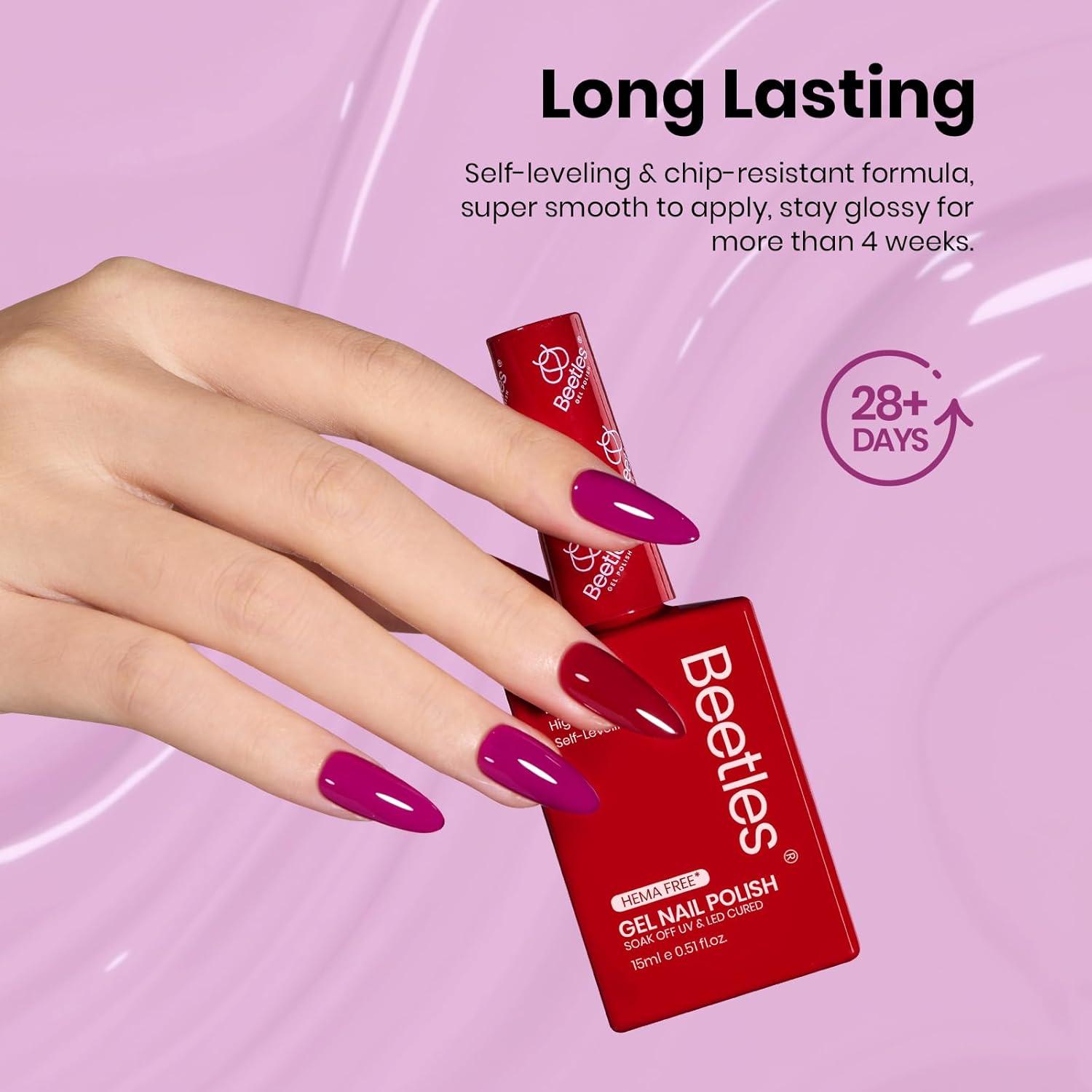 imageBeetles Jelly Gel Nail Polish Set  6 Colors 15ML Full Size Hema Free Nude Pink Brown Milky White Sheer Gel Polish Kit Translucent Effect Soak Off UV Colorful Bottle Gel Gift for WomenMidnight Elegance