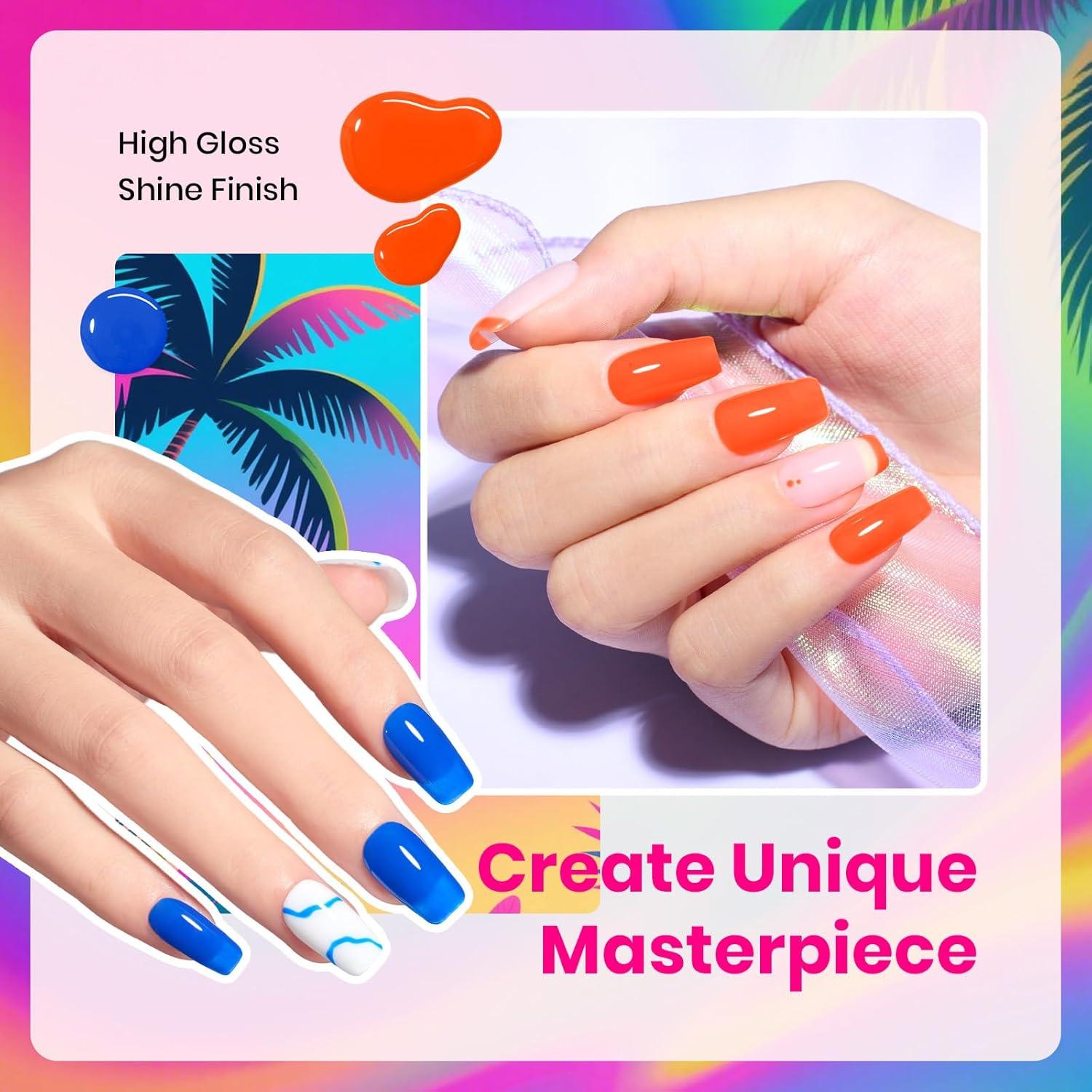 imageBeetles Jelly Gel Nail Polish Set  6 Colors 15ML Full Size Hema Free Nude Pink Brown Milky White Sheer Gel Polish Kit Translucent Effect Soak Off UV Colorful Bottle Gel Gift for WomenTropical Mood