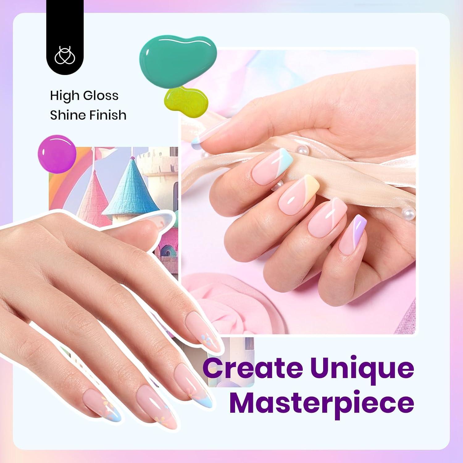 imageBeetles Jelly Gel Nail Polish Set  6 Colors 15ML Full Size Hema Free Nude Pink Brown Milky White Sheer Gel Polish Kit Translucent Effect Soak Off UV Colorful Bottle Gel Gift for WomenFairy Tale Dream