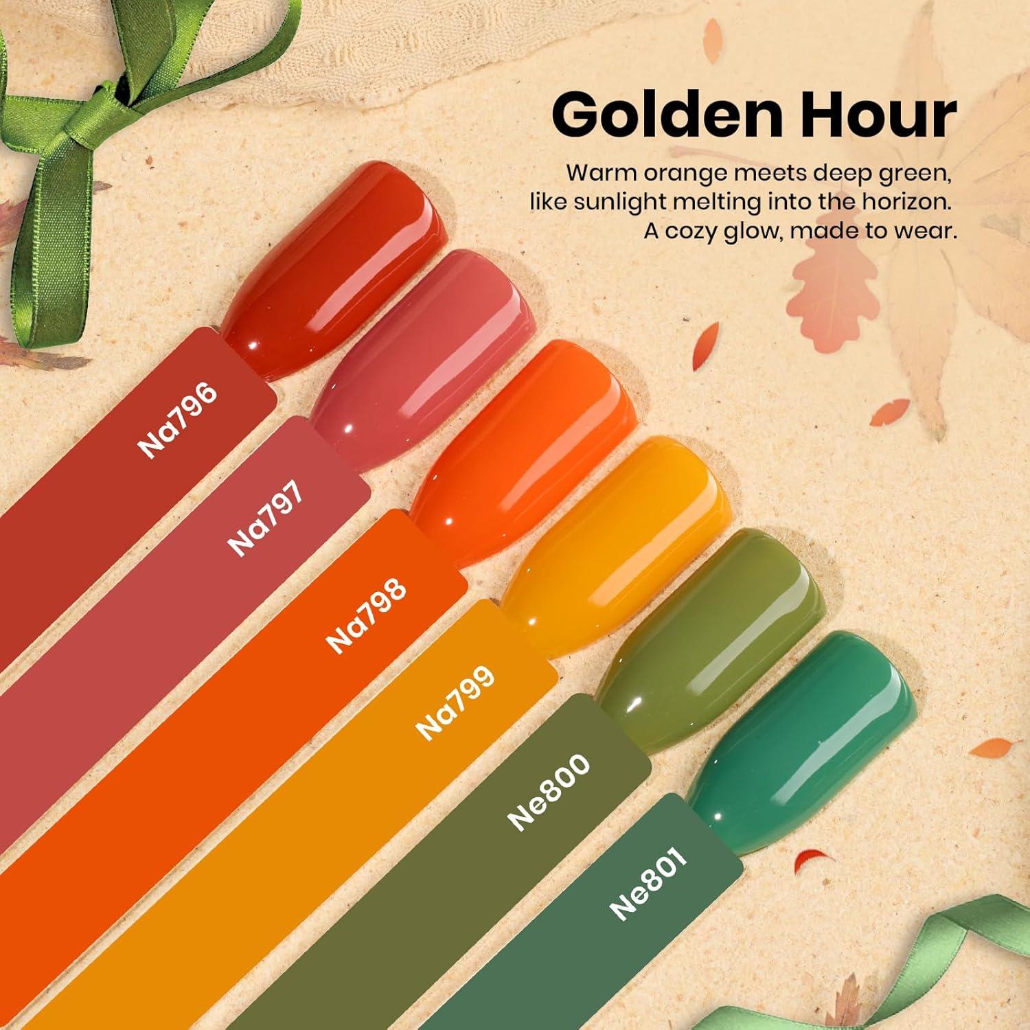 imageBeetles Jelly Gel Nail Polish Set  6 Colors 15ML Full Size Hema Free Nude Pink Brown Milky White Sheer Gel Polish Kit Translucent Effect Soak Off UV Colorful Bottle Gel Gift for WomenGolden Hour