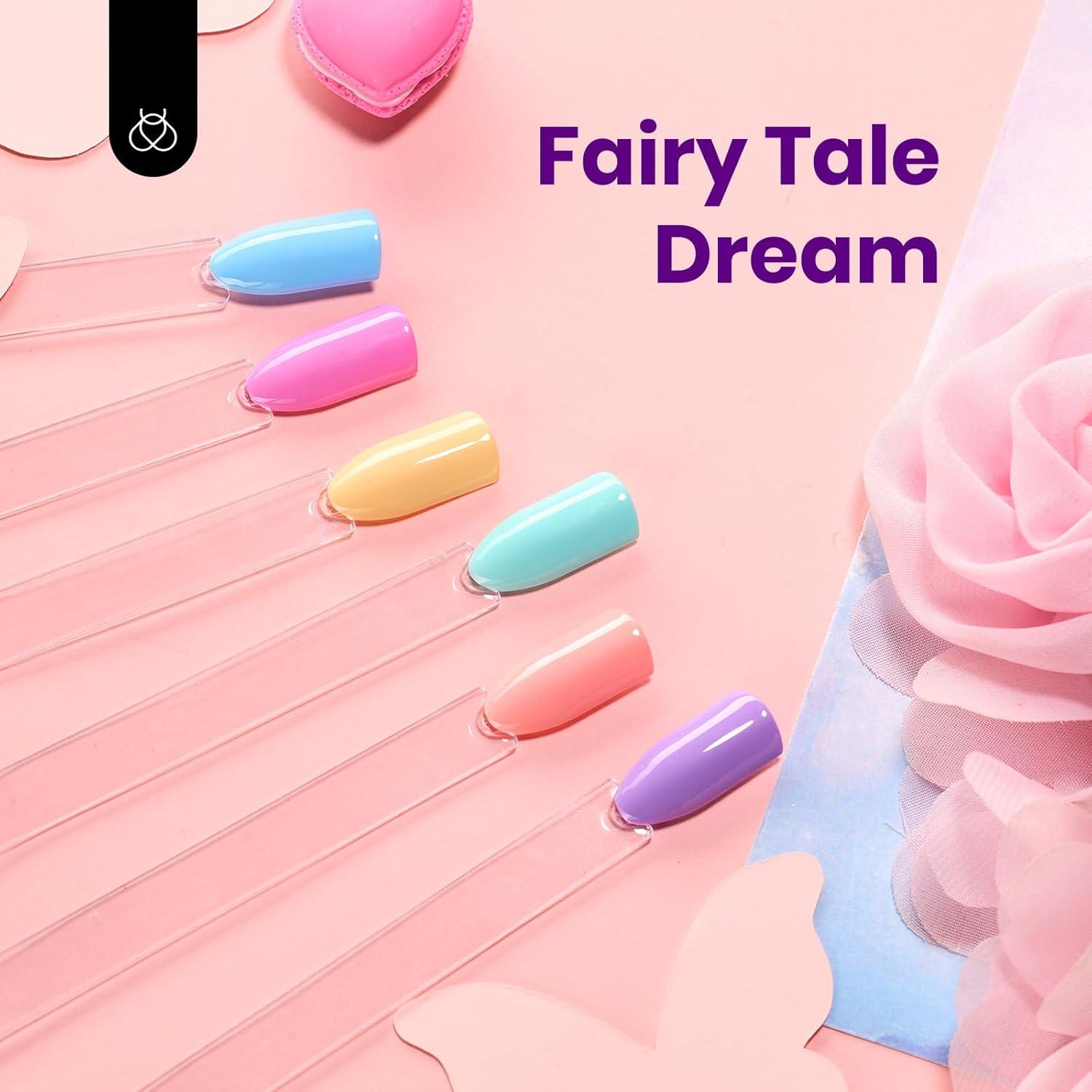 imageBeetles Jelly Gel Nail Polish Set  6 Colors 15ML Full Size Hema Free Nude Pink Brown Milky White Sheer Gel Polish Kit Translucent Effect Soak Off UV Colorful Bottle Gel Gift for WomenFairy Tale Dream