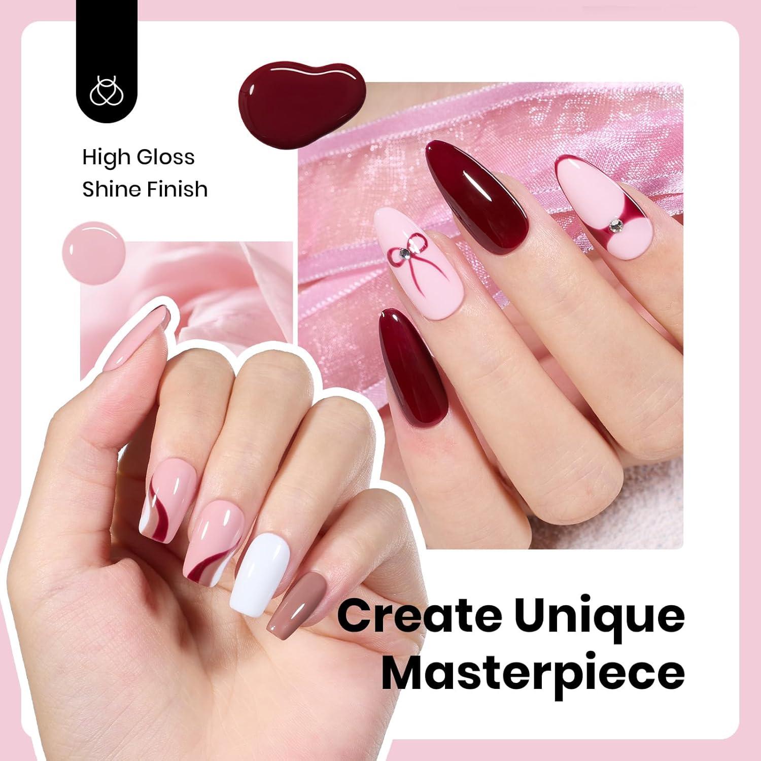 imageBeetles Jelly Gel Nail Polish Set  6 Colors 15ML Full Size Hema Free Nude Pink Brown Milky White Sheer Gel Polish Kit Translucent Effect Soak Off UV Colorful Bottle Gel Gift for WomenMinimal Essence