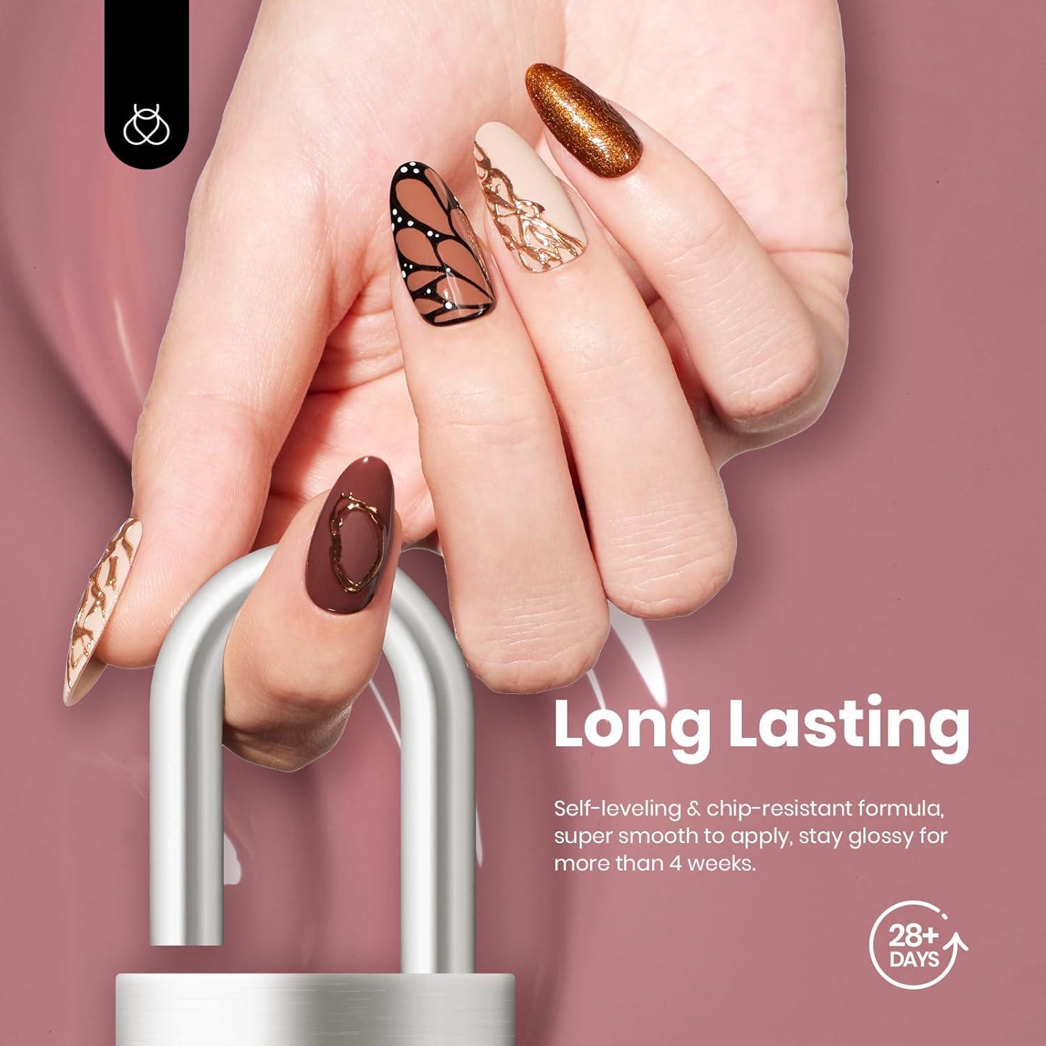 imageBeetles Jelly Gel Nail Polish Set  6 Colors 15ML Full Size Hema Free Nude Pink Brown Milky White Sheer Gel Polish Kit Translucent Effect Soak Off UV Colorful Bottle Gel Gift for WomenNeutral Collection