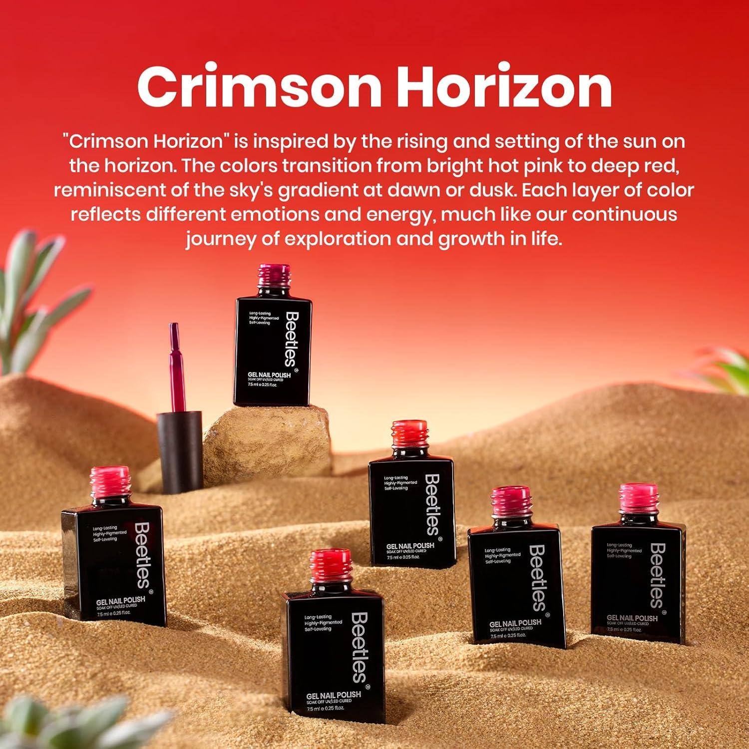 imageBeetles Jelly Gel Nail Polish Set  Ballet Dress Jelly Gel Polish 6 Colors Milky Pink Nude Pink Sheer Gel Nail Kit Transparent Effect Soak Off UV DIY Manicure French Nail Art Gifts for Women0Crimson Horizon