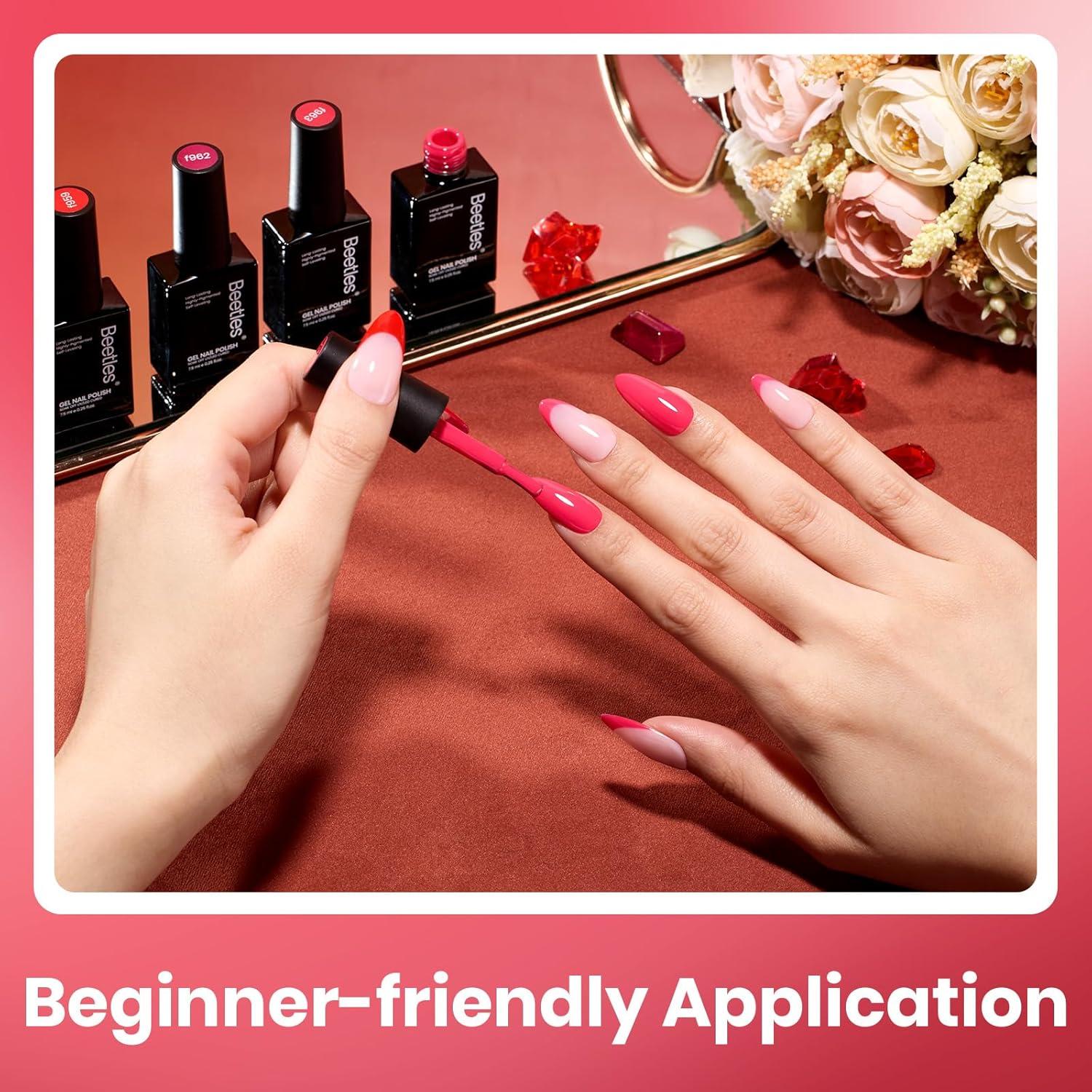 imageBeetles Jelly Gel Nail Polish Set  Ballet Dress Jelly Gel Polish 6 Colors Milky Pink Nude Pink Sheer Gel Nail Kit Transparent Effect Soak Off UV DIY Manicure French Nail Art Gifts for Women0Crimson Horizon