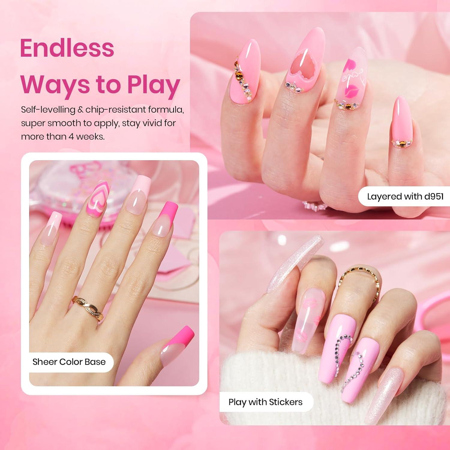 imageBeetles Jelly Gel Nail Polish Set  Ballet Dress Jelly Gel Polish 6 Colors Milky Pink Nude Pink Sheer Gel Nail Kit Transparent Effect Soak Off UV DIY Manicure French Nail Art Gifts for Women06 Colors Sweet Dream