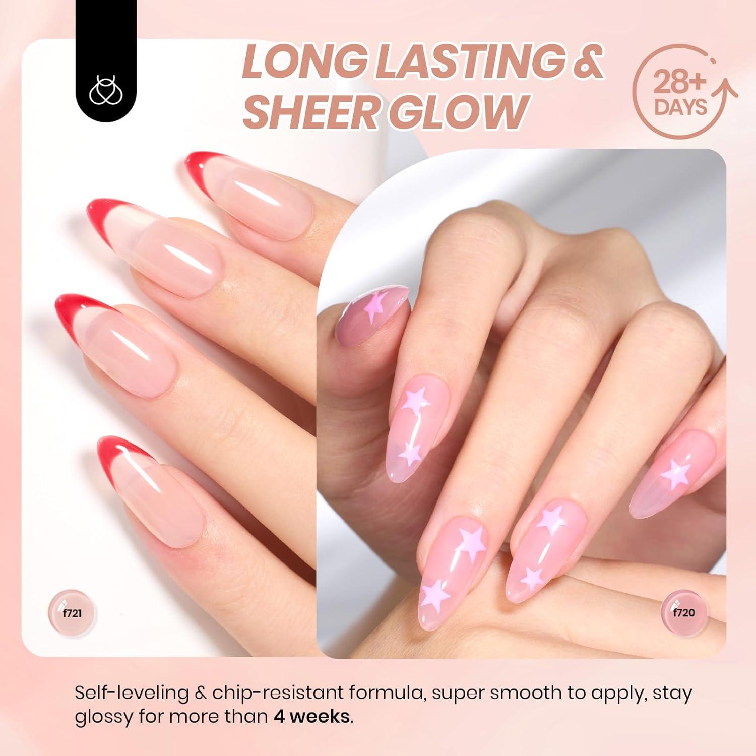 imageBeetles Jelly Gel Nail Polish Set 6 Colors Milky White Nude Pink Brown Sheer Gel Polish Kit Nail Concealer Translucent Effect Soak Off Uv French Nail Art Gift for Women Ultimate Monochrome Collection000Ultimate Monochrome