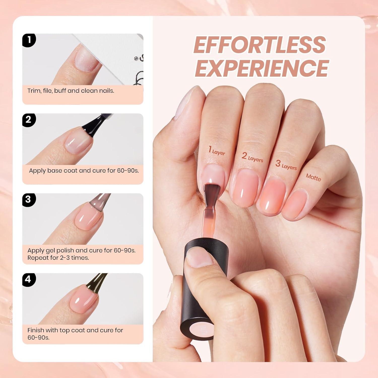 imageBeetles Jelly Gel Nail Polish Set 6 Colors Milky White Nude Pink Brown Sheer Gel Polish Kit Nail Concealer Translucent Effect Soak Off Uv French Nail Art Gift for Women Ultimate Monochrome Collection000Ultimate Monochrome