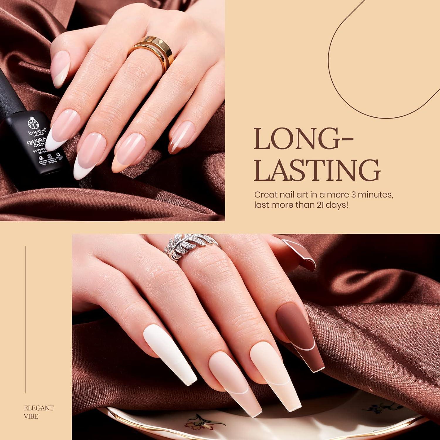 imageBeetles Jelly Gel Nail Polish Set 6 Colors Milky White Nude Pink Brown Sheer Gel Polish Kit Nail Concealer Translucent Effect Soak Off Uv French Nail Art Gift for Women Ultimate Monochrome Collection0sandstorm