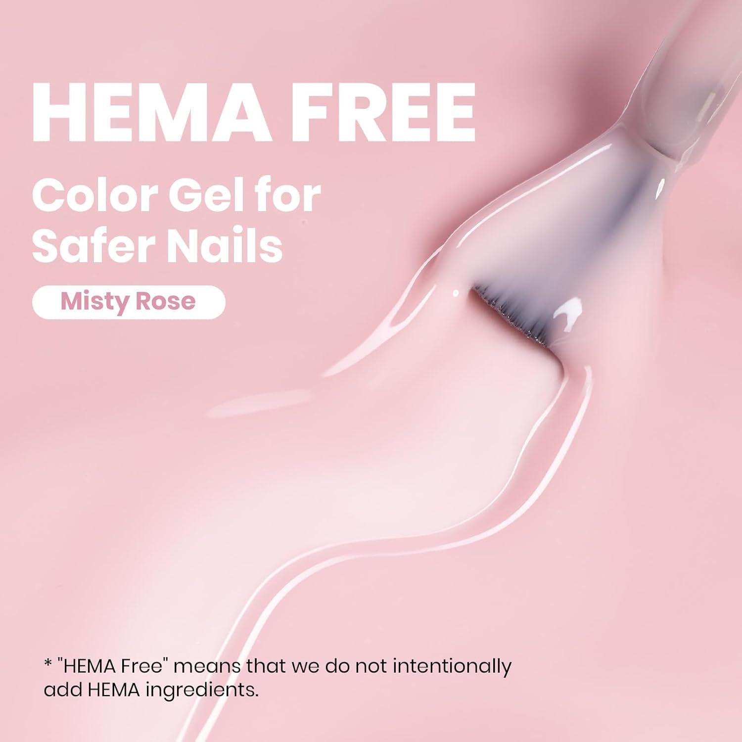 imageBeetles Nude Pink Gel Nail Polish  Misty Rose Jelly Gel Polish Hema Free Natural Nude Pink Nail Polish Nail Concealer Sheer Translucent Effect Soak Off UV Nail Art Manicure Gift for Women 15ML000Misty Rose