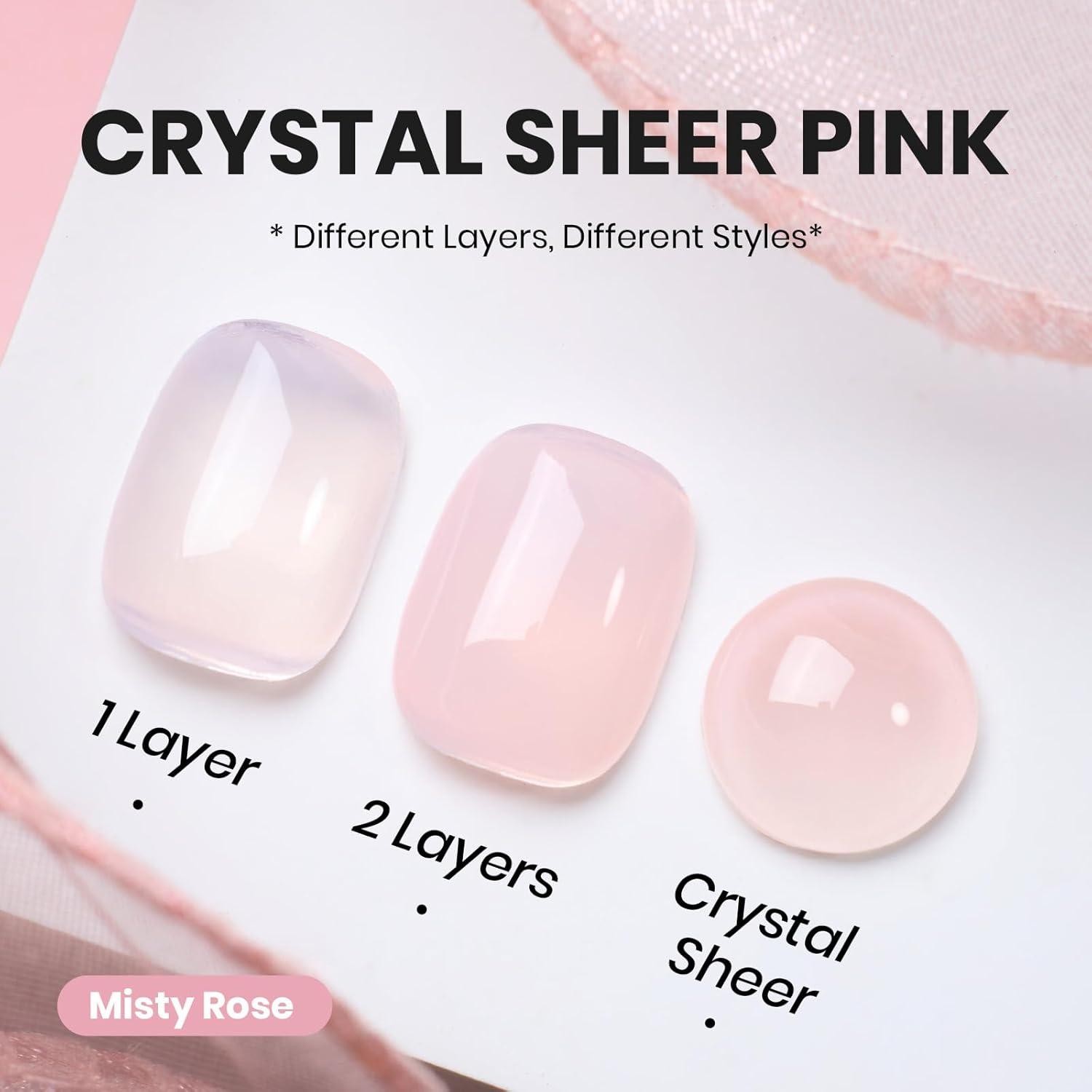 imageBeetles Nude Pink Gel Nail Polish  Misty Rose Jelly Gel Polish Hema Free Natural Nude Pink Nail Polish Nail Concealer Sheer Translucent Effect Soak Off UV Nail Art Manicure Gift for Women 15ML000Misty Rose