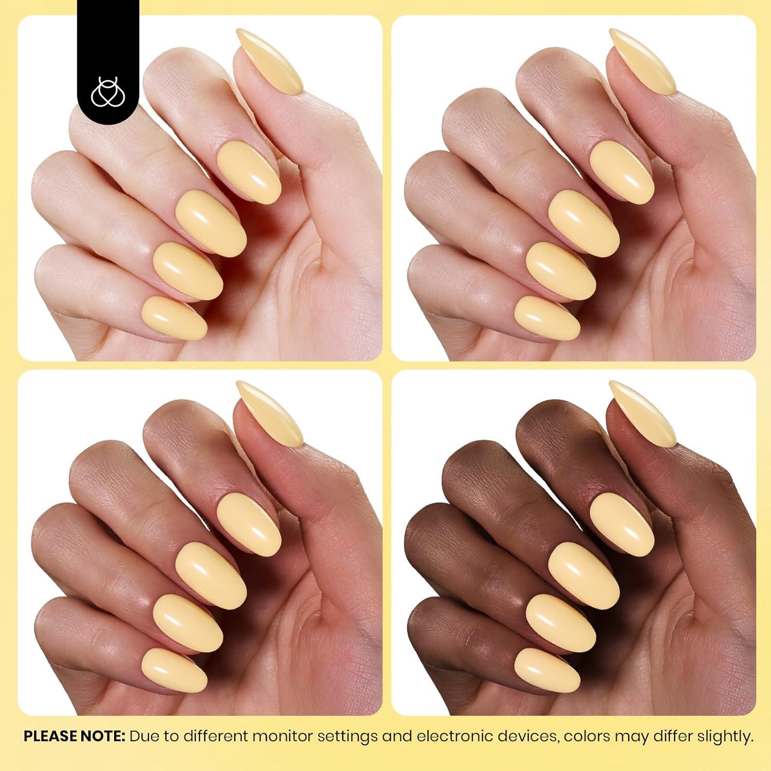 imageBeetles Nude Pink Gel Nail Polish  Misty Rose Jelly Gel Polish Hema Free Natural Nude Pink Nail Polish Nail Concealer Sheer Translucent Effect Soak Off UV Nail Art Manicure Gift for Women 15MLHemafree Yellow Gel Nail Polish