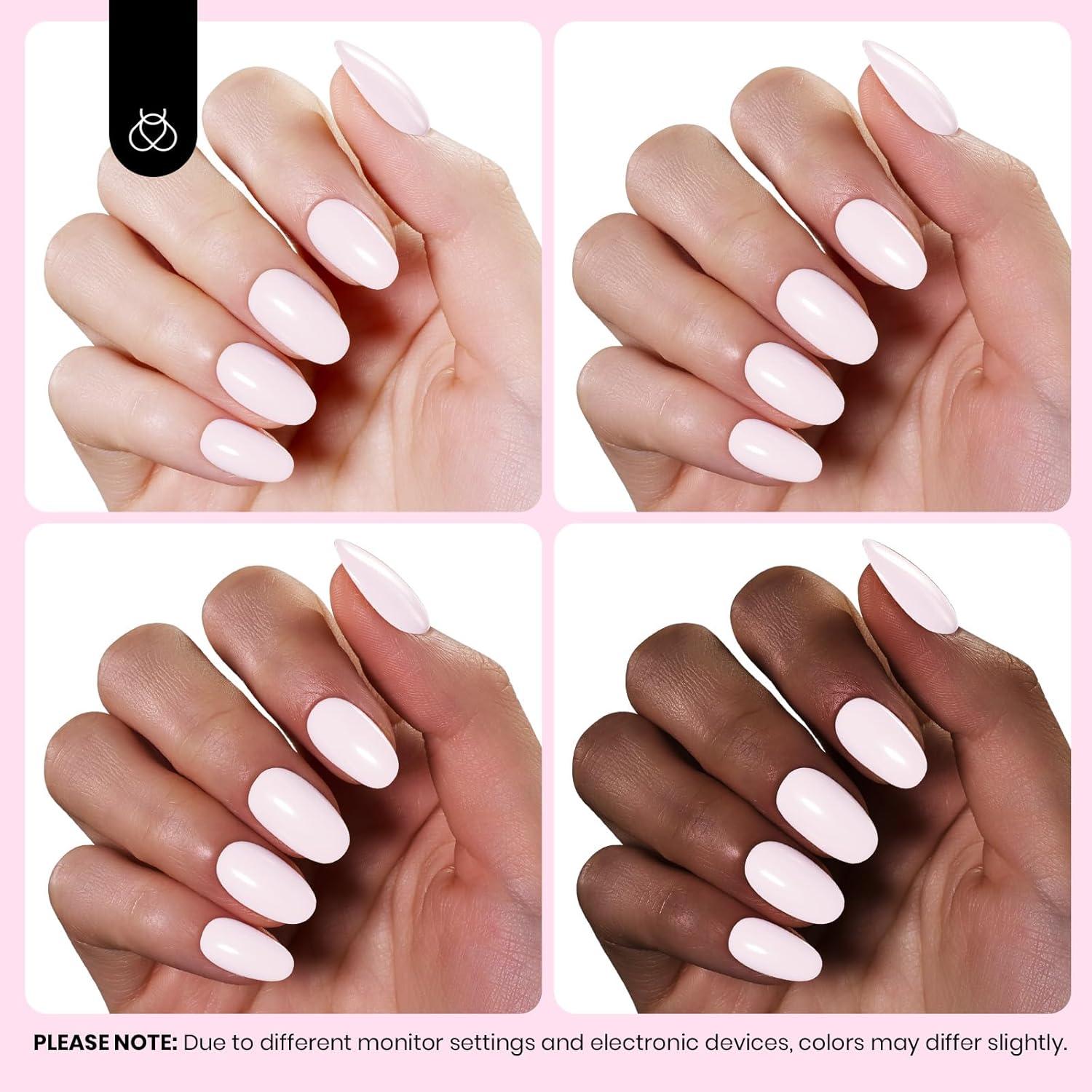 imageBeetles Nude Pink Gel Nail Polish  Misty Rose Jelly Gel Polish Hema Free Natural Nude Pink Nail Polish Nail Concealer Sheer Translucent Effect Soak Off UV Nail Art Manicure Gift for Women 15MLHemafree Cream Puff