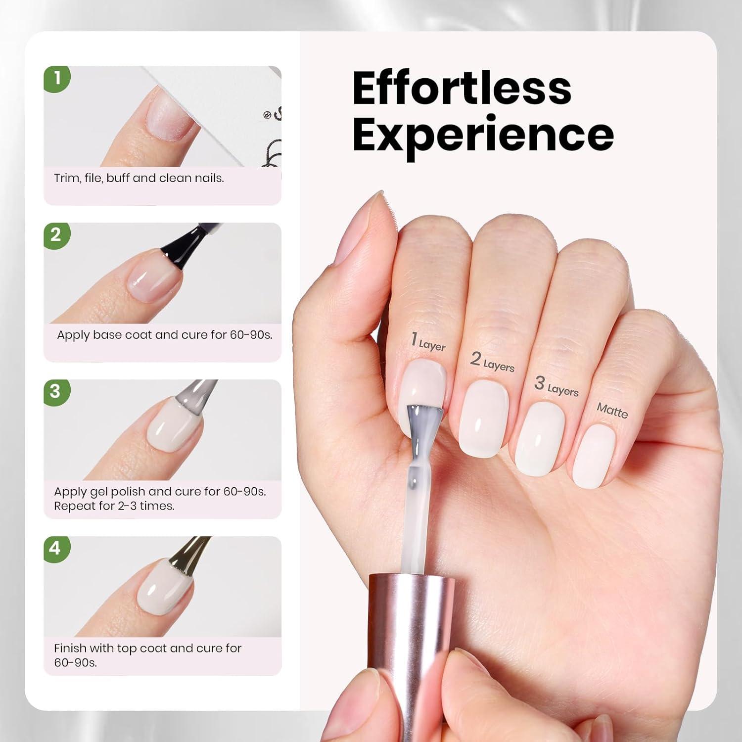 imageBeetles Nude Pink Gel Nail Polish  Misty Rose Jelly Gel Polish Hema Free Natural Nude Pink Nail Polish Nail Concealer Sheer Translucent Effect Soak Off UV Nail Art Manicure Gift for Women 15ML000Vanila Milkshake