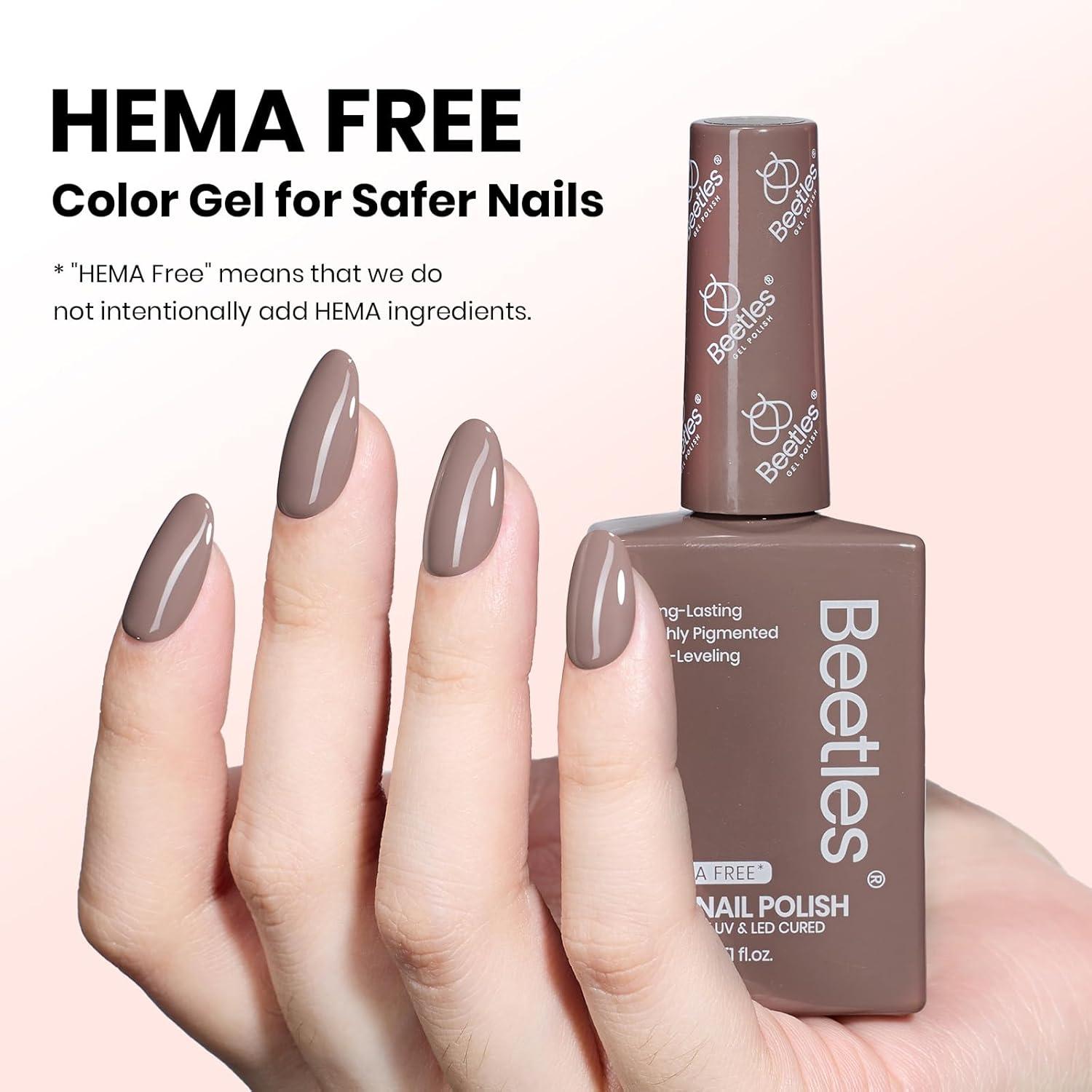 imageBeetles Nude Pink Gel Nail Polish  Misty Rose Jelly Gel Polish Hema Free Natural Nude Pink Nail Polish Nail Concealer Sheer Translucent Effect Soak Off UV Nail Art Manicure Gift for Women 15MLHemaFree Latte Routine