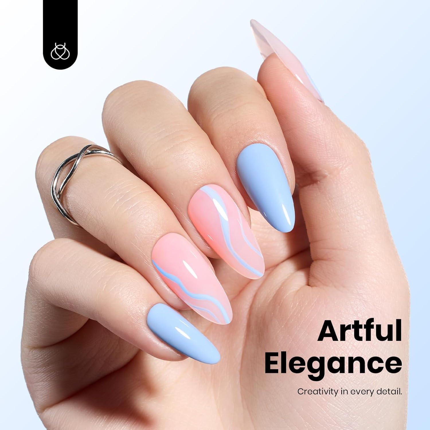 imageBeetles Nude Pink Gel Nail Polish  Misty Rose Jelly Gel Polish Hema Free Natural Nude Pink Nail Polish Nail Concealer Sheer Translucent Effect Soak Off UV Nail Art Manicure Gift for Women 15MLHemafree Blue Memories