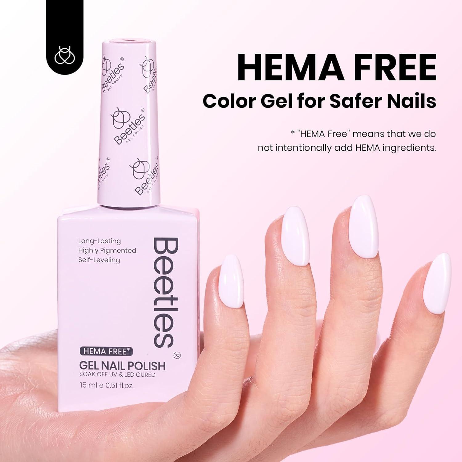 imageBeetles Nude Pink Gel Nail Polish  Misty Rose Jelly Gel Polish Hema Free Natural Nude Pink Nail Polish Nail Concealer Sheer Translucent Effect Soak Off UV Nail Art Manicure Gift for Women 15MLHemafree Cream Puff