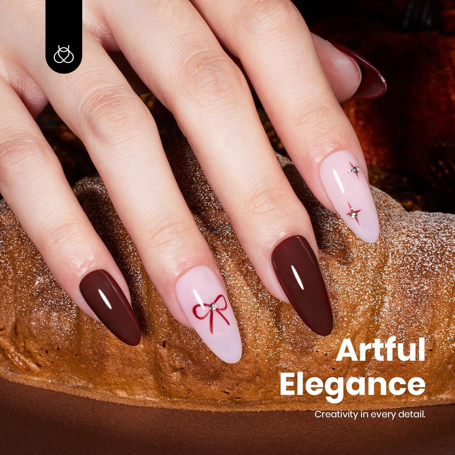 imageBeetles Nude Pink Gel Nail Polish  Misty Rose Jelly Gel Polish Hema Free Natural Nude Pink Nail Polish Nail Concealer Sheer Translucent Effect Soak Off UV Nail Art Manicure Gift for Women 15MLHemaFree Merlot Wine