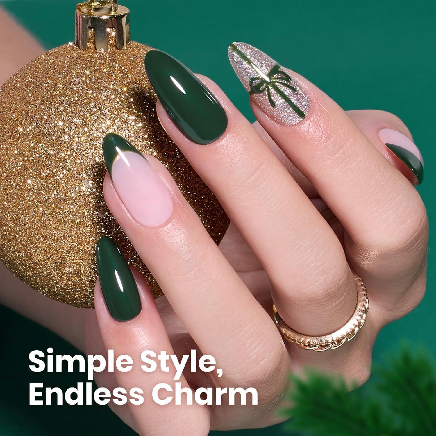 imageBeetles Nude Pink Gel Nail Polish  Misty Rose Jelly Gel Polish Hema Free Natural Nude Pink Nail Polish Nail Concealer Sheer Translucent Effect Soak Off UV Nail Art Manicure Gift for Women 15MLRainforest Green