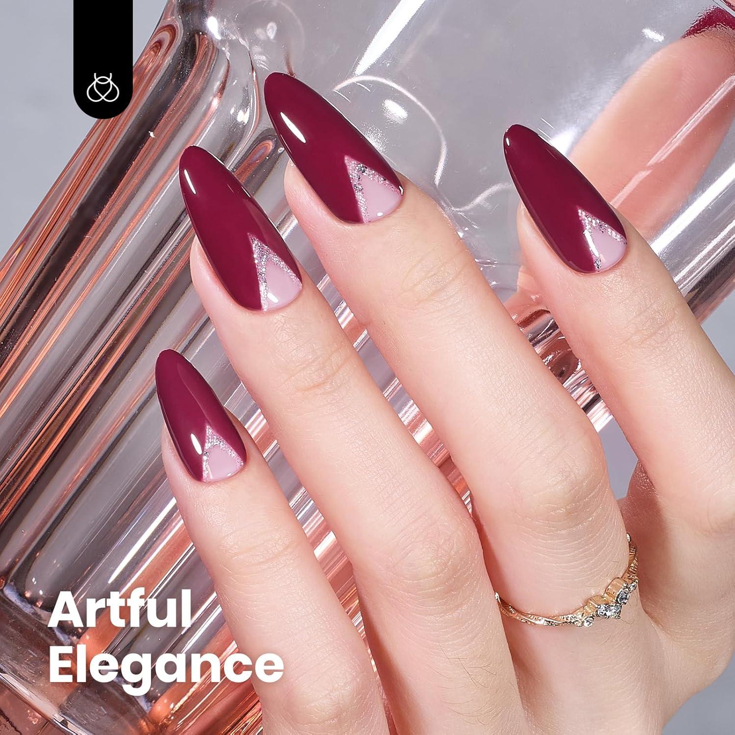 imageBeetles Nude Pink Gel Nail Polish  Misty Rose Jelly Gel Polish Hema Free Natural Nude Pink Nail Polish Nail Concealer Sheer Translucent Effect Soak Off UV Nail Art Manicure Gift for Women 15MLModern Berry