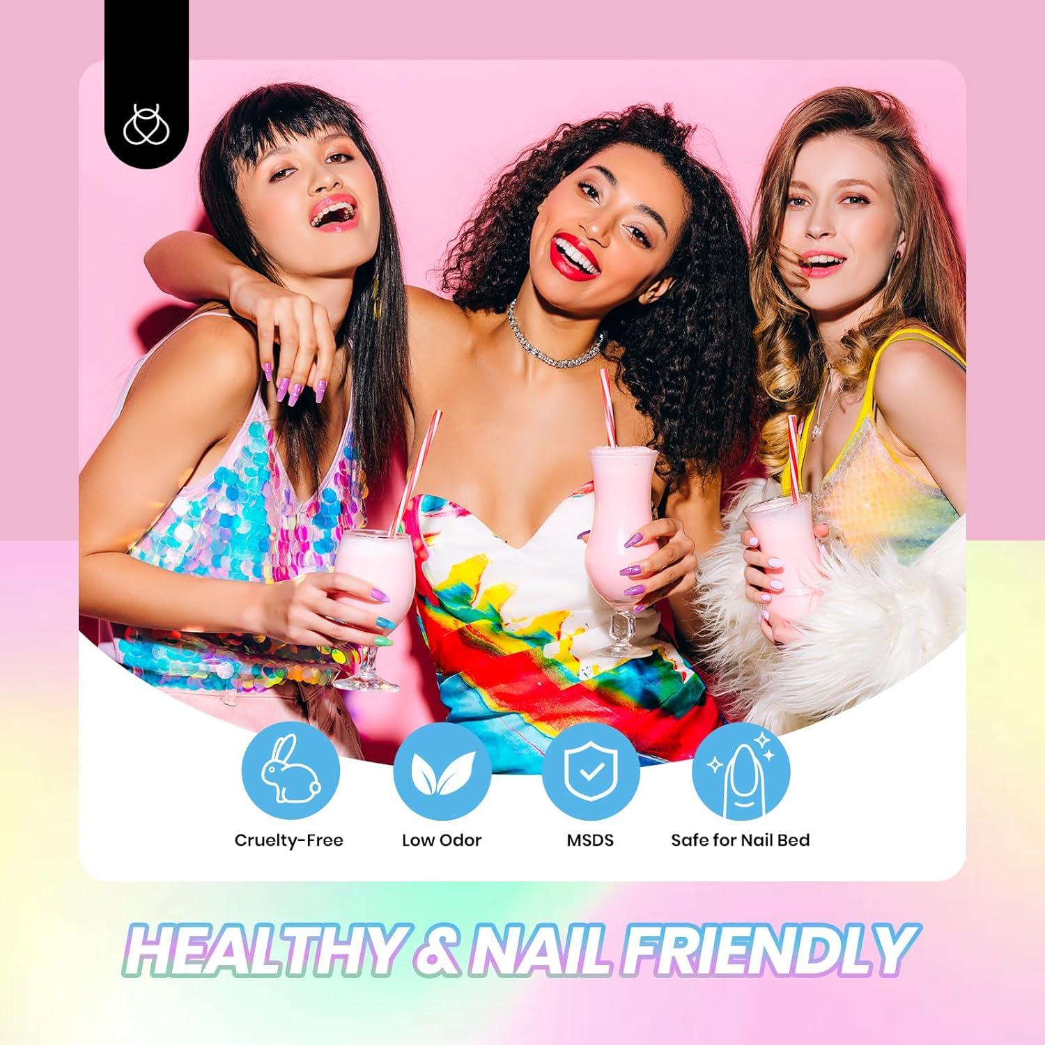 imageBeetles Pearl Gel Nail Polish 6 Colors Shimmer Cat Eye Holographic Glitter Nail Polish Set with Magnet Rainbow Mermaid Swirl Shell Thread Purple Pink Blue Green Velvet Gel Manicure Gifts for WomenJelly Gels