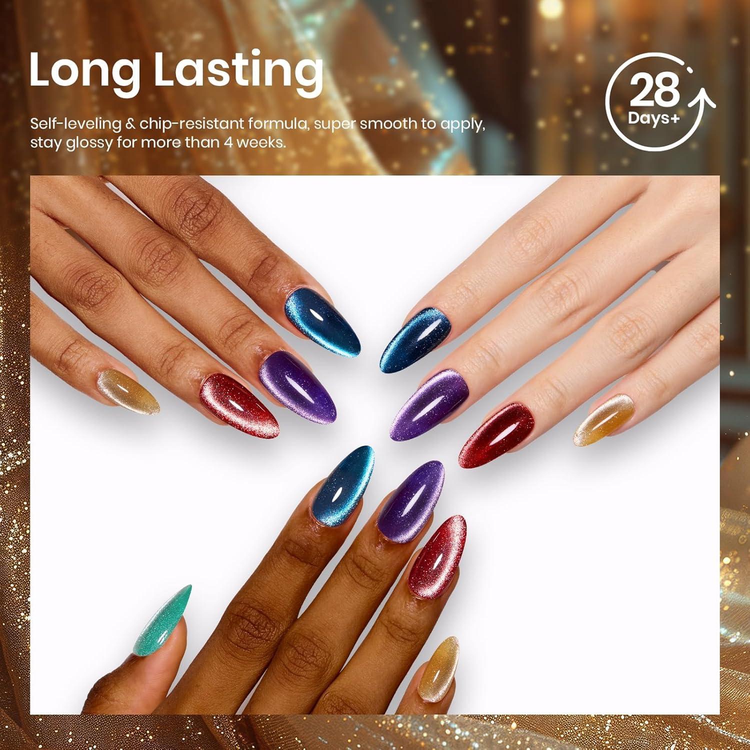 imageBeetles Pearl Gel Nail Polish 6 Colors Shimmer Cat Eye Holographic Glitter Nail Polish Set with Magnet Rainbow Mermaid Swirl Shell Thread Purple Pink Blue Green Velvet Gel Manicure Gifts for Women6 Colors Urban Grace Cat Eye