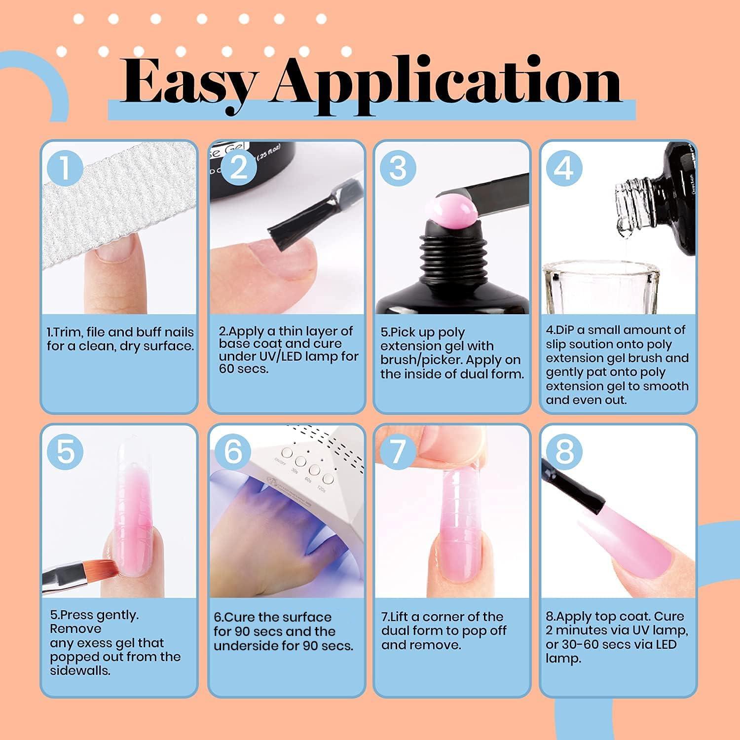 imageBeetles Poly Nail Extension Gel Kit  6 Basic Colors Clear White Pink Nude  French Manicure Kit with DIY Salon Nail Art Designs for Women