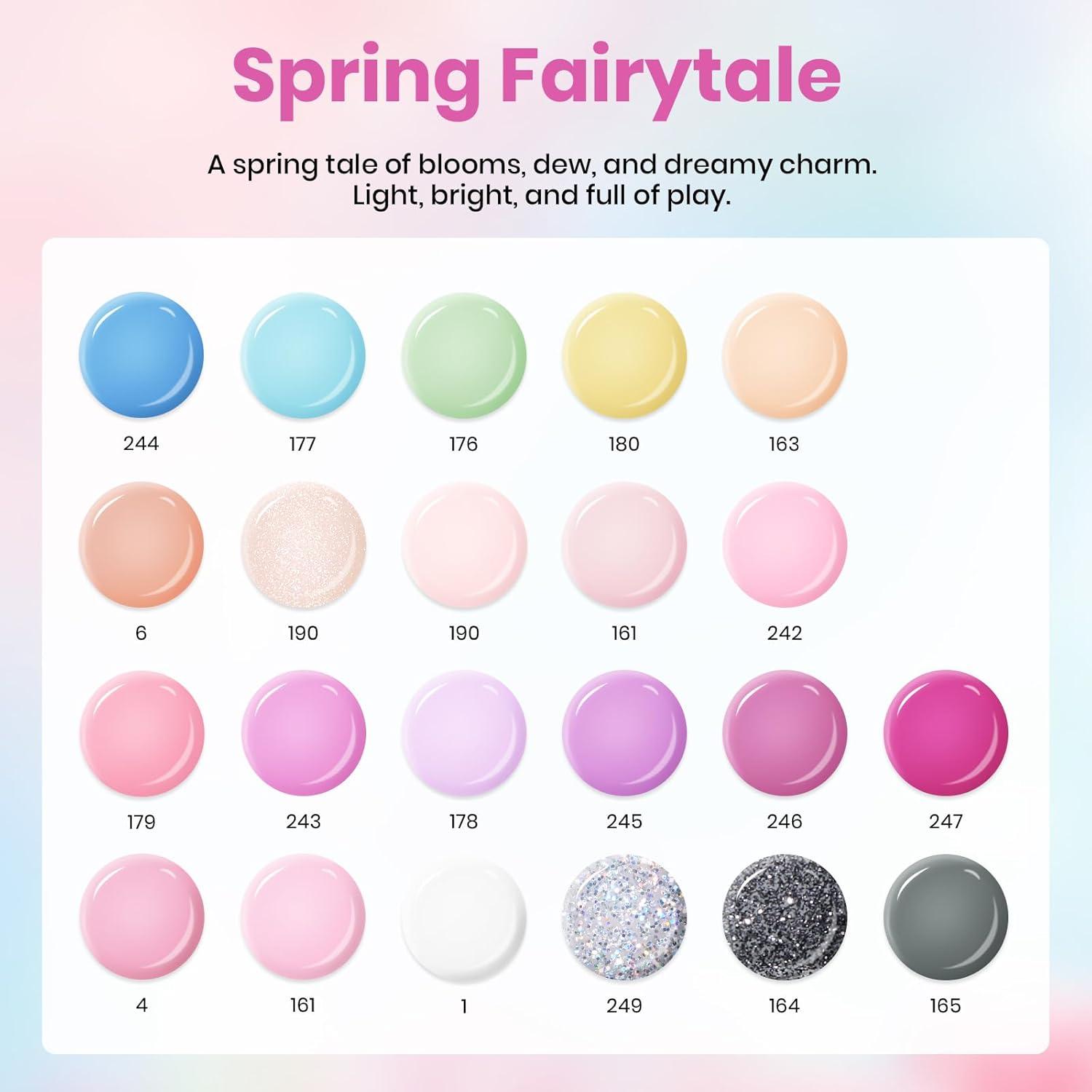 imageBeetles Poly Nail Gel Kit  6 Colors Jelly Nude Extension Kit with Slip Solution Builder Nail Enhancement for Beginner ampamp Professional Long Lasting DIY Home Christmas Gift for Women UV ampamp LED NeededSpring Fairytale