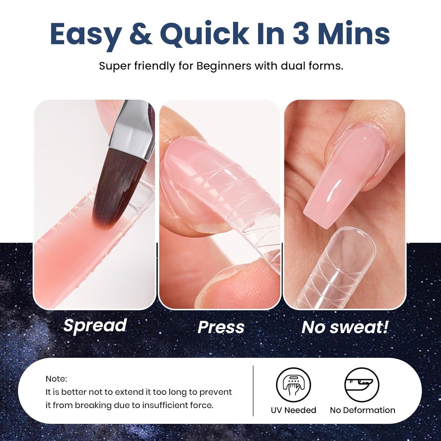 imageBeetles Poly Nail Gel Kit  6 Colors Jelly Nude Extension Kit with Slip Solution Builder Nail Enhancement for Beginner ampamp Professional Long Lasting DIY Home Christmas Gift for Women UV ampamp LED NeededVelvet Night