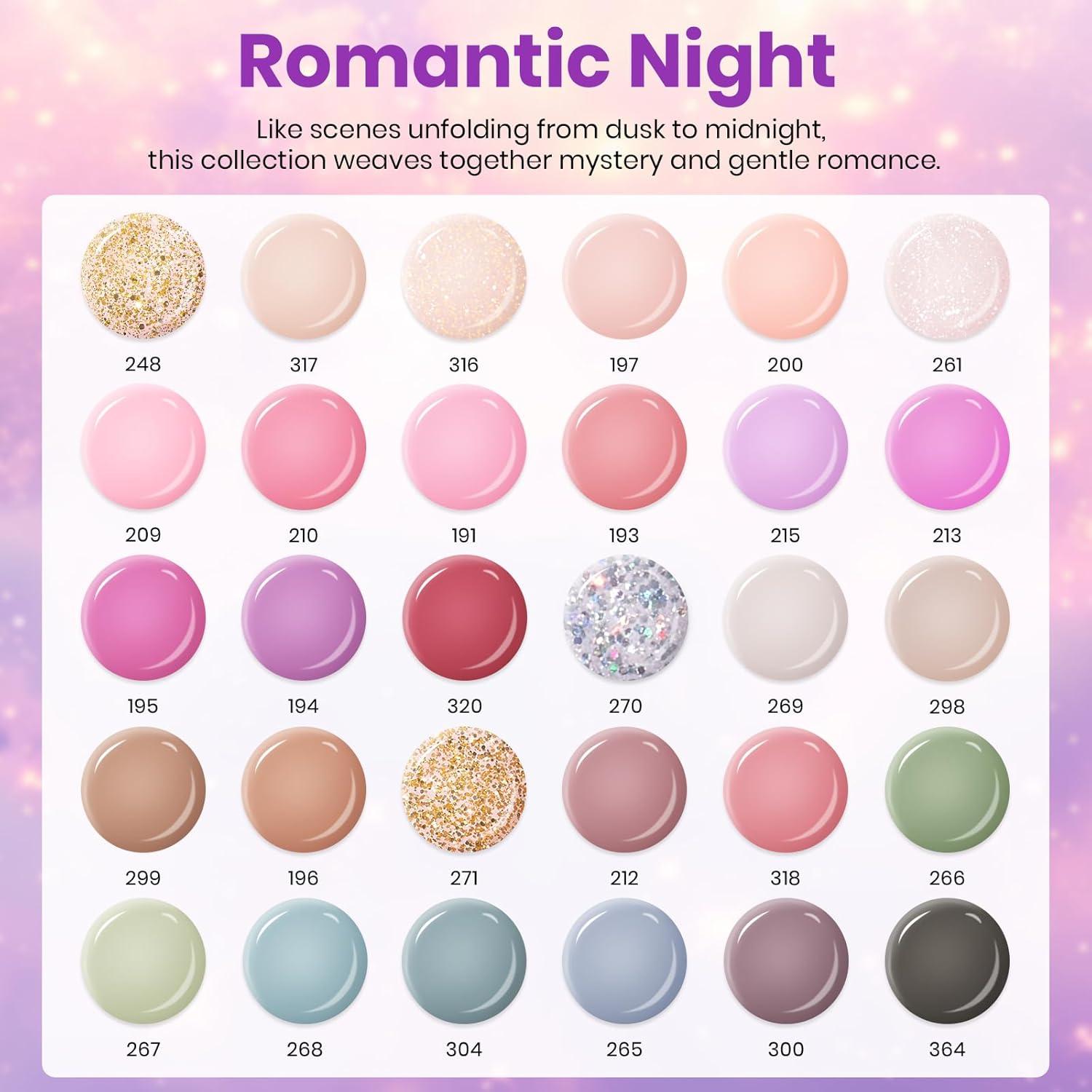 imageBeetles Poly Nail Gel Kit  6 Colors Jelly Nude Extension Kit with Slip Solution Builder Nail Enhancement for Beginner ampamp Professional Long Lasting DIY Home Christmas Gift for Women UV ampamp LED NeededRomantic Night