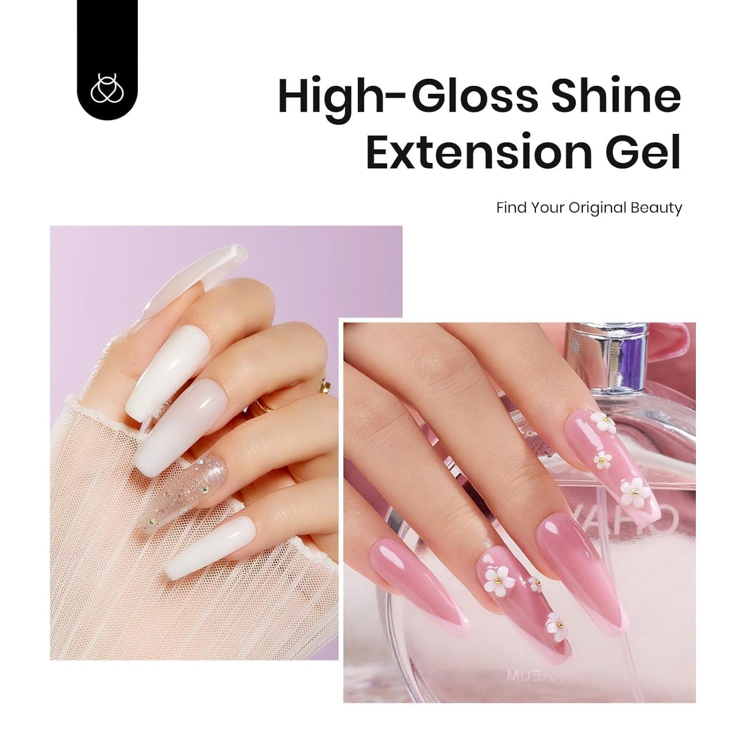 imageBeetles Poly Nail Gel Kit  6 Colors Jelly Nude Extension Kit with Slip Solution Builder Nail Enhancement for Beginner ampamp Professional Long Lasting DIY Home Christmas Gift for Women UV ampamp LED NeededMoonlight Ballet