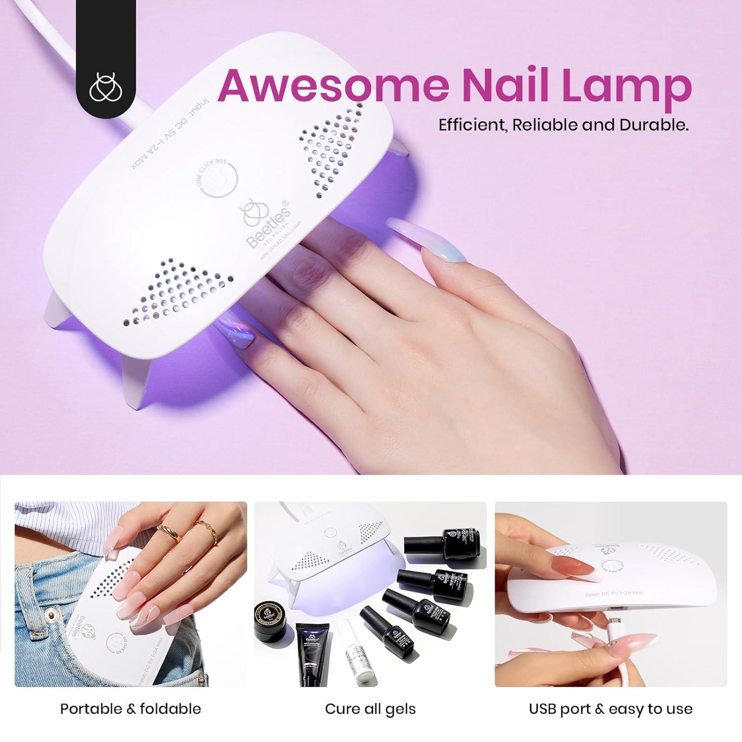 imageBeetles Poly Nail Gel Kit  6 Colors Jelly Nude Extension Kit with Slip Solution Builder Nail Enhancement for Beginner ampamp Professional Long Lasting DIY Home Christmas Gift for Women UV ampamp LED NeededBubblegum Garden