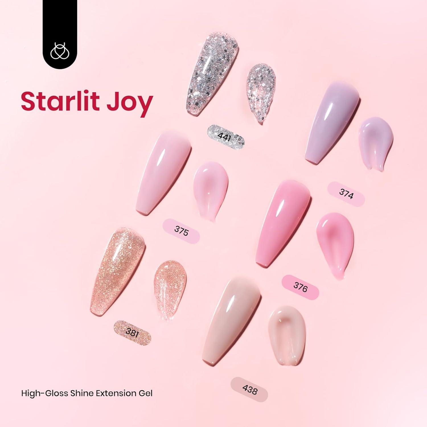 imageBeetles Poly Nail Gel Kit  6 Colors Jelly Nude Extension Kit with Slip Solution Builder Nail Enhancement for Beginner ampamp Professional Long Lasting DIY Home Christmas Gift for Women UV ampamp LED Needed0 2025 New 6 Colors Starlit Joy