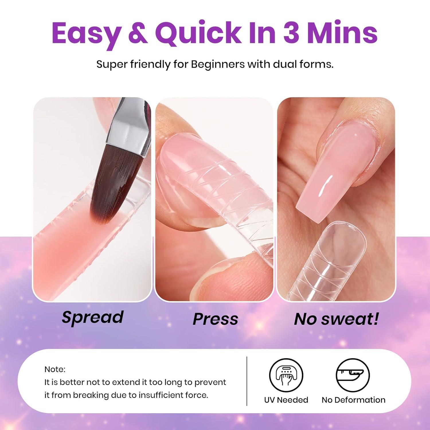 imageBeetles Poly Nail Gel Kit  6 Colors Jelly Nude Extension Kit with Slip Solution Builder Nail Enhancement for Beginner ampamp Professional Long Lasting DIY Home Christmas Gift for Women UV ampamp LED NeededRomantic Night