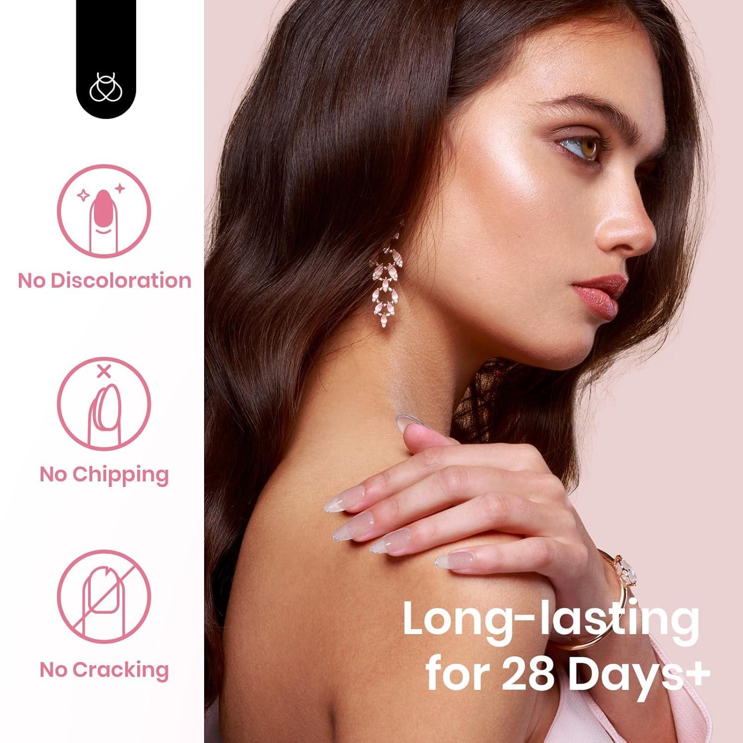 imageBeetles Poly Nail Gel Kit  6 Colors Jelly Nude Extension Kit with Slip Solution Builder Nail Enhancement for Beginner ampamp Professional Long Lasting DIY Home Christmas Gift for Women UV ampamp LED NeededNude Pink Glitter Colors