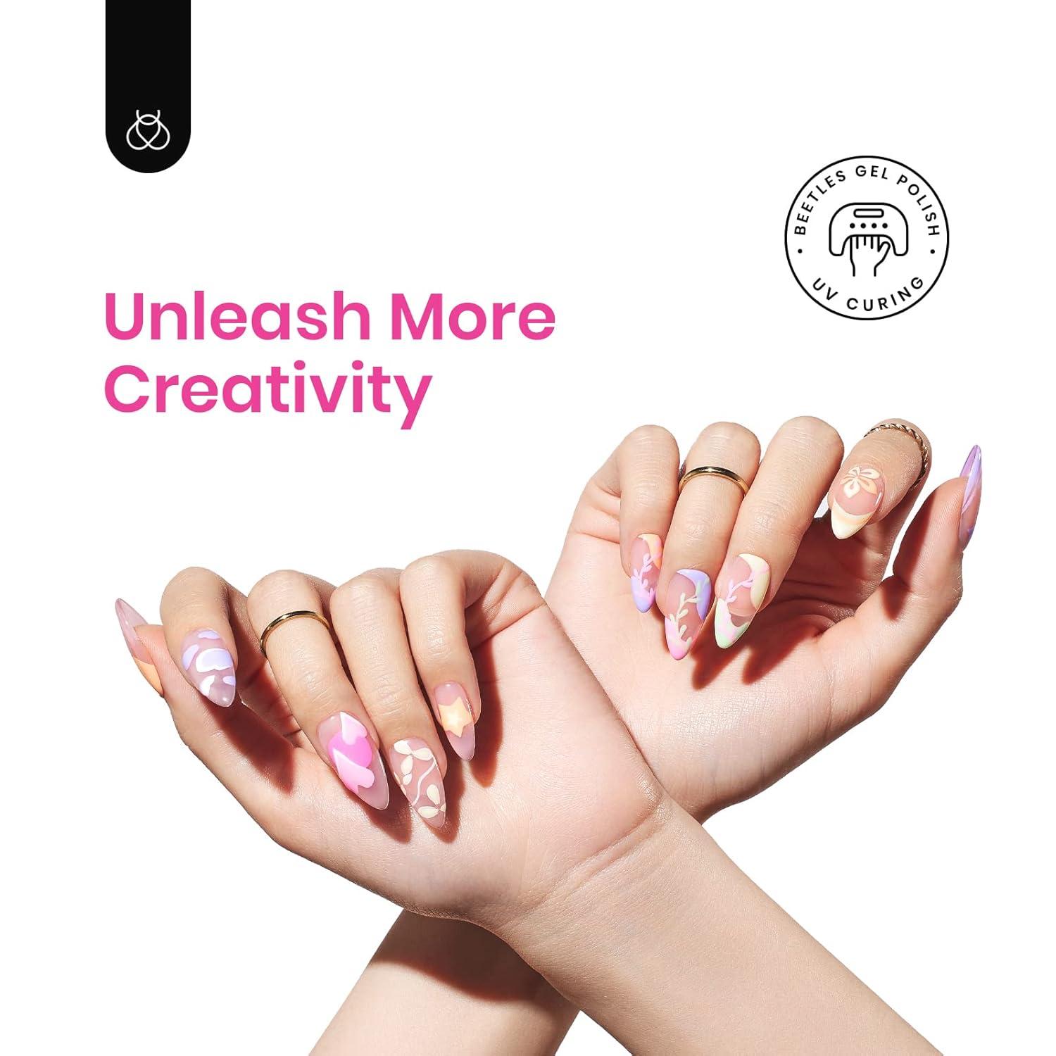 imageBeetles Summer Gel Liner Nail Polish Set  6 Neon Gel Nail Polish Colors Hot Pink Orange Blue Yellow Paint for Nails Built Thin Brush in Bottle Soak off Uv LED Lamp Nails ArtSmile Time