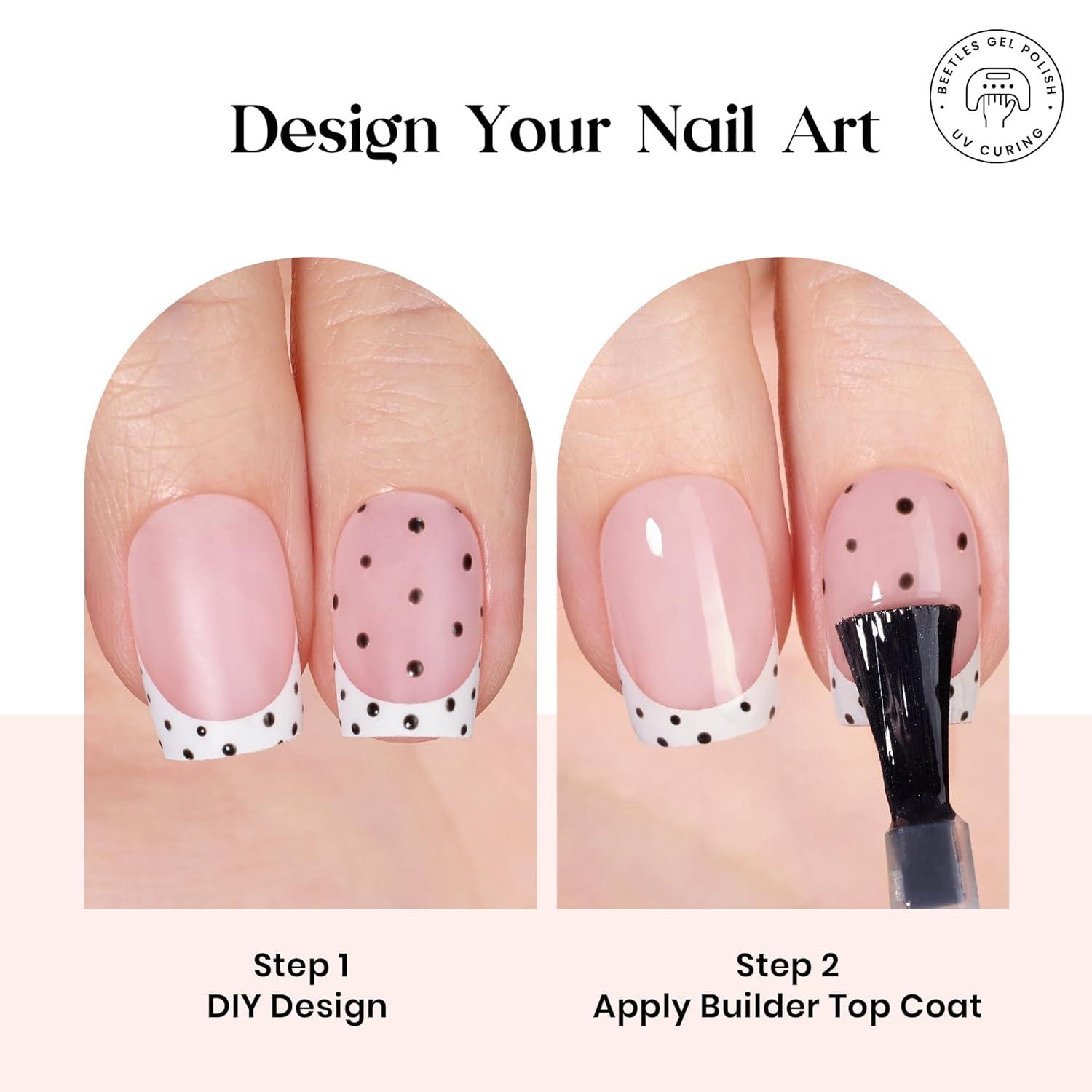 imageBeetles X Press Plus Gel Nails Kit  Christmas Glitz  7 Desgin Christmas Press On Nails Short Square  224Pcs 16 Sizes AllinOne Kit With Nail GlueRemoverBuilder Top CoatNail Lamp Gift8S SquareGlow French Kit