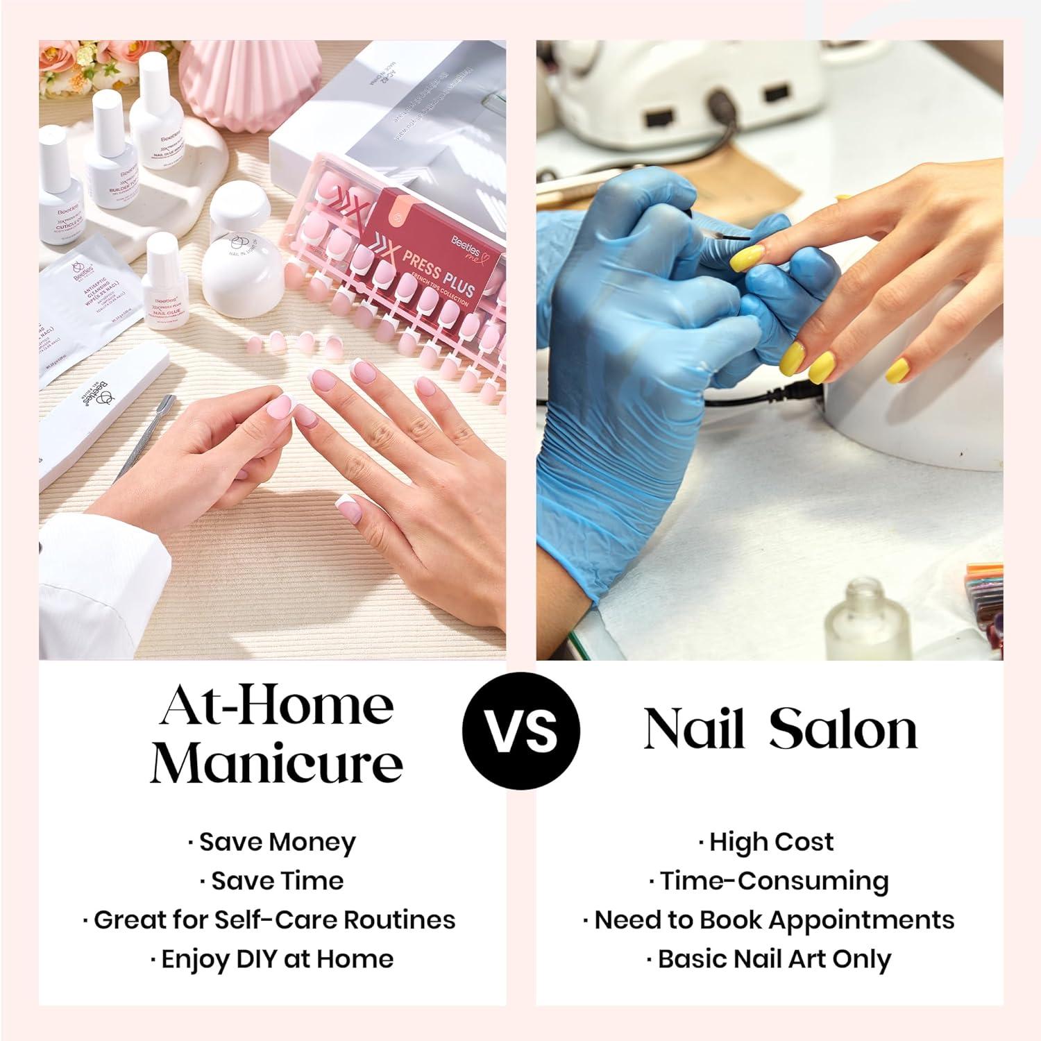 imageBeetles X Press Plus Gel Nails Kit  Christmas Glitz  7 Desgin Christmas Press On Nails Short Square  224Pcs 16 Sizes AllinOne Kit With Nail GlueRemoverBuilder Top CoatNail Lamp Gift8S SquareGlow French Kit