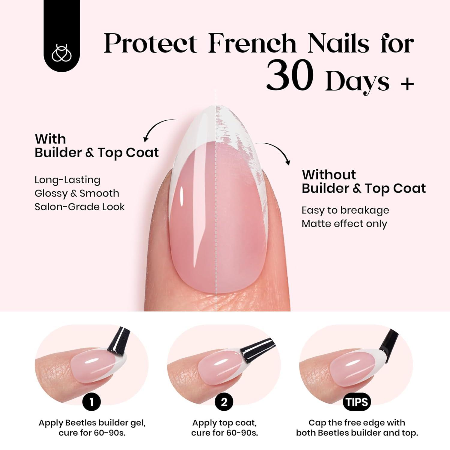 imageBeetles X Press Plus Red French Tip Nails  Crimson French  5 Colors Christmas Press On Nails Short Square  16 Sizes 160 Pcs Natural Salon Quality For Fall Nails6S SquavalChroma French