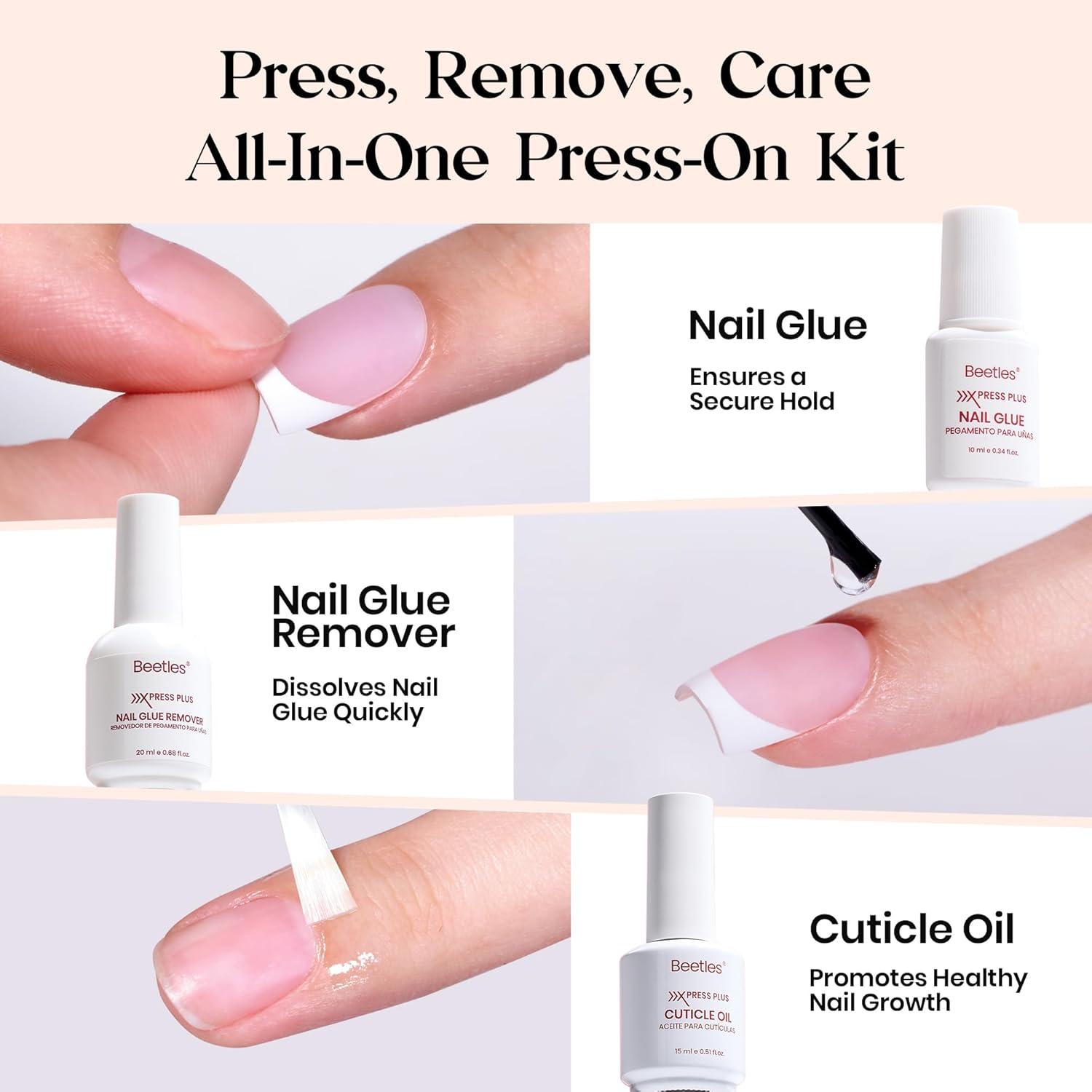 imageBeetles X Press Plus Red French Tip Nails  Crimson French  5 Colors Christmas Press On Nails Short Square  16 Sizes 160 Pcs Natural Salon Quality For Fall Nails5S AlmondCappuccino Mousse French Kit