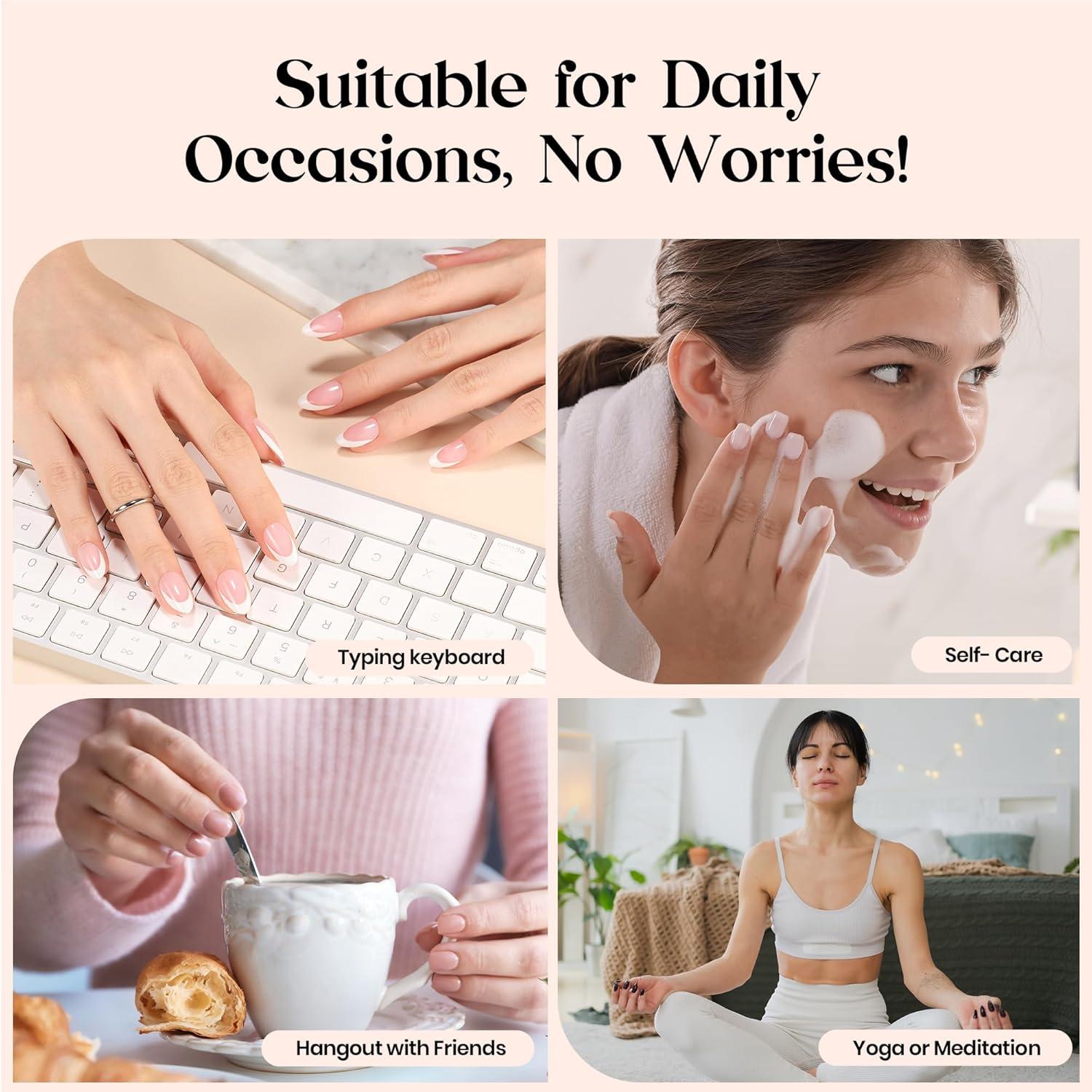 imageBeetles X Press Plus Red French Tip Nails  Crimson French  5 Colors Christmas Press On Nails Short Square  16 Sizes 160 Pcs Natural Salon Quality For Fall Nails5S AlmondCappuccino Mousse French Kit