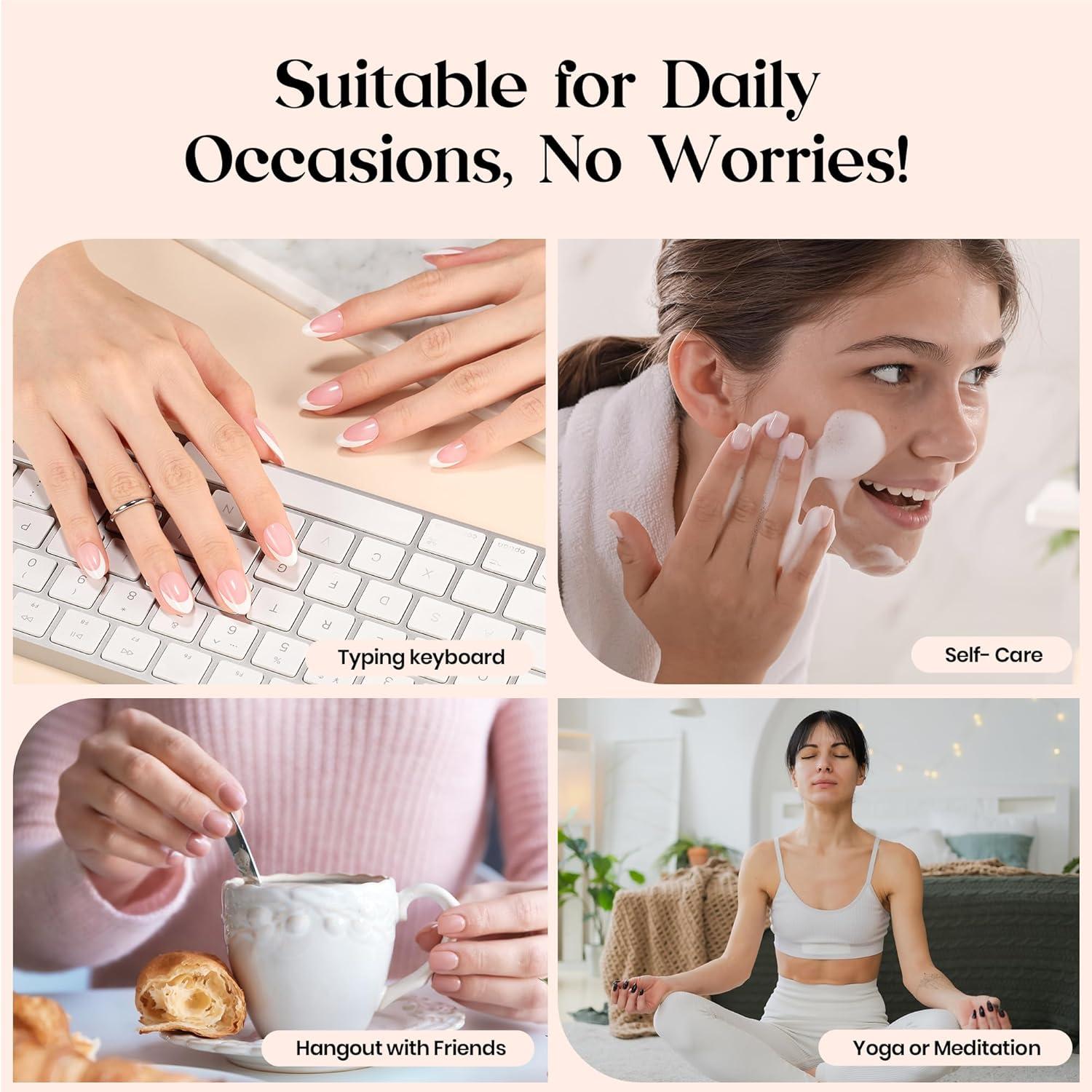 imageBeetles X Press Plus Red French Tip Nails  Crimson French  5 Colors Christmas Press On Nails Short Square  16 Sizes 160 Pcs Natural Salon Quality For Fall Nails4S AlmondCocoa Mousse French