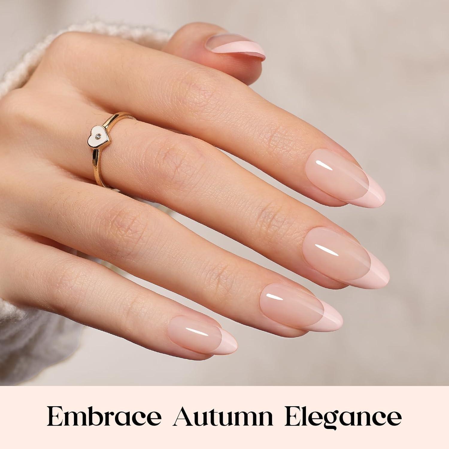 imageBeetles X Press Plus Red French Tip Nails  Crimson French  5 Colors Christmas Press On Nails Short Square  16 Sizes 160 Pcs Natural Salon Quality For Fall Nails4M AlmondCappuccino Mousse French