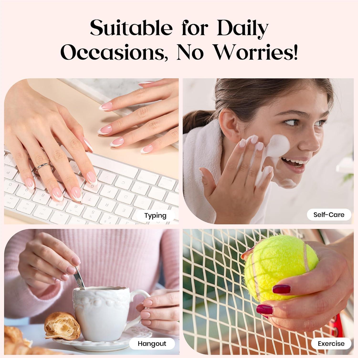 imageBeetles X Press Plus Red French Tip Nails  Crimson French  5 Colors Christmas Press On Nails Short Square  16 Sizes 160 Pcs Natural Salon Quality For Fall Nails8S SquareGlow French Kit